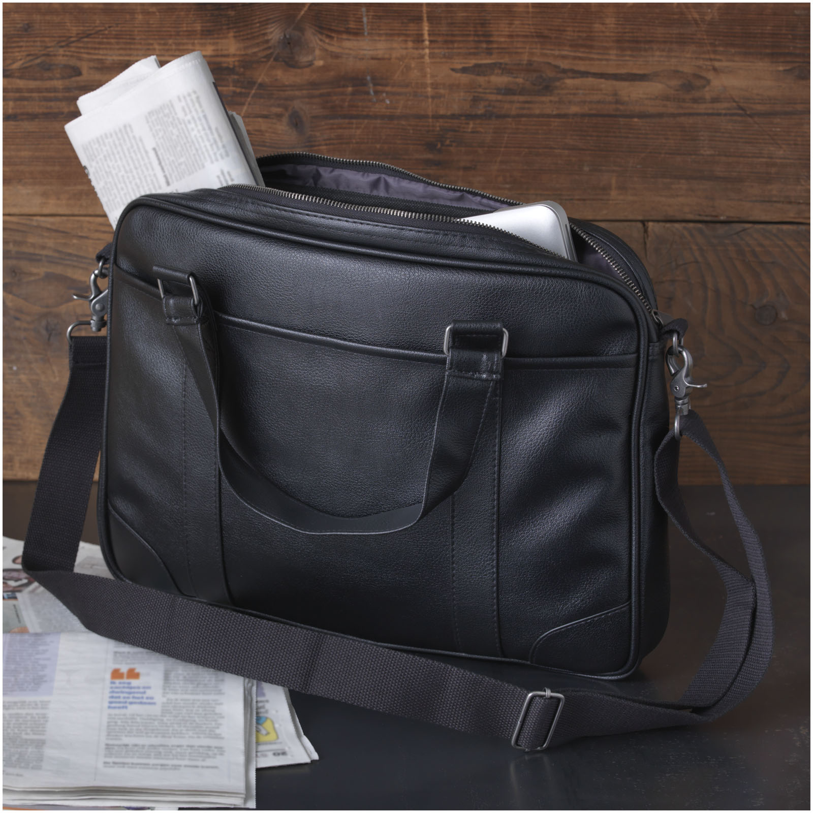 Oxford 15,6" schmale Laptop Konferenztasche 5L schwarz