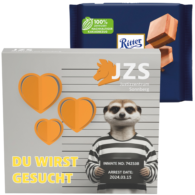Präsentbox Premium, 3D-Herz, Ritter SPORT Alpenmilch Schokolade