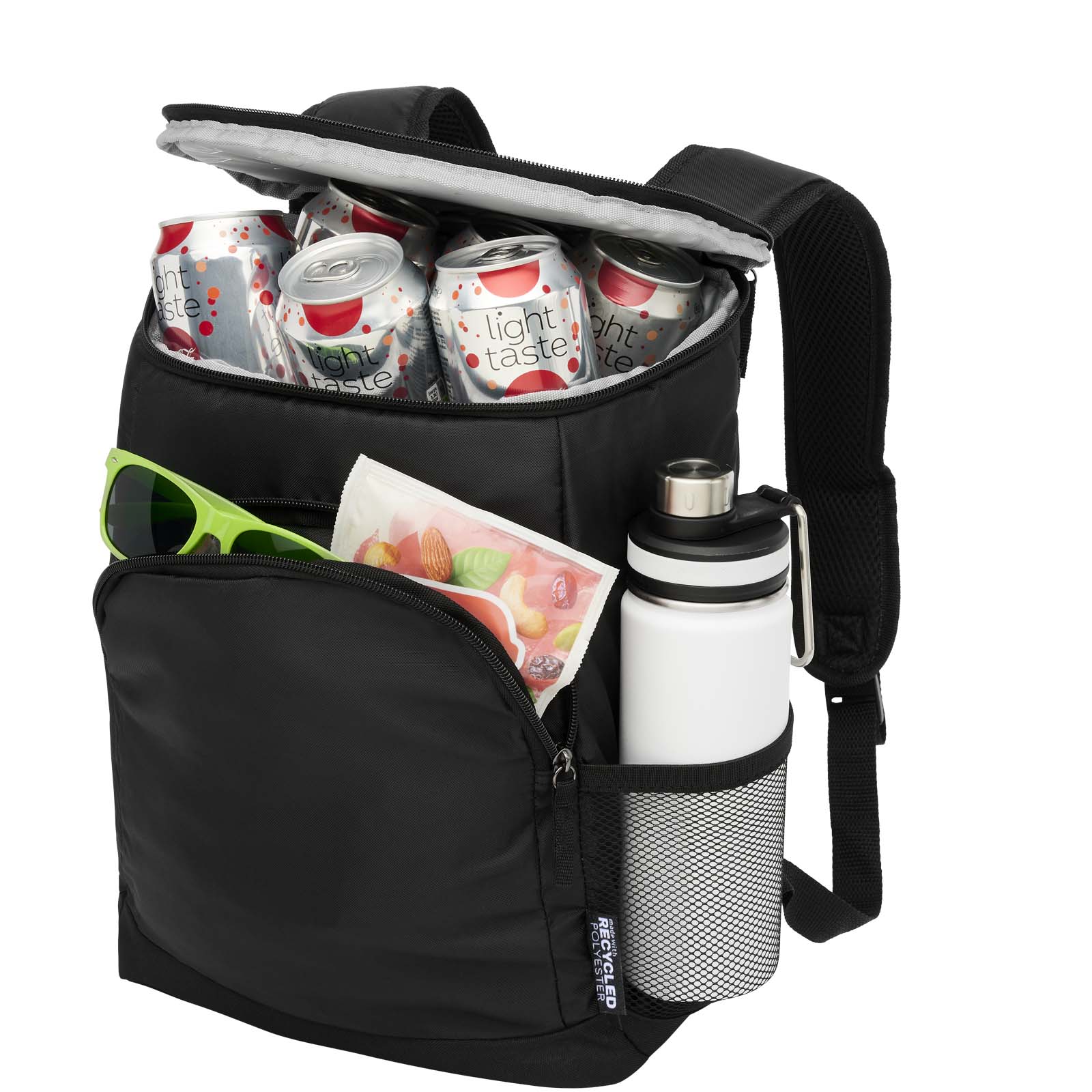 Chillpack 18 Dosen Kühlrucksack 16L, GRS-recycelt schwarz