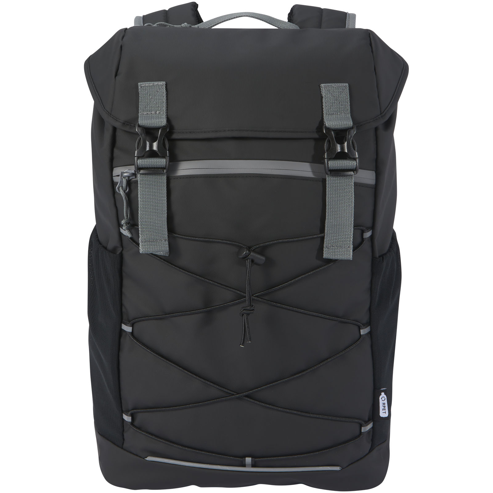 Aqua 15,6" GRS recycelter wasserabweisender Laptop-Rucksack 23 L schwarz