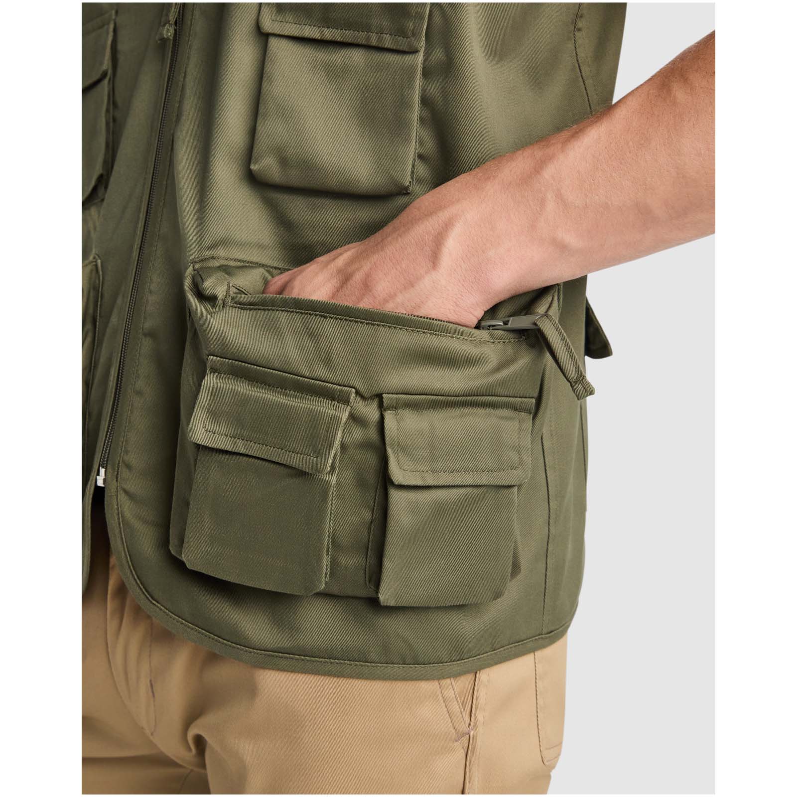 Venera Arbeitsweste mit V-Ausschnitt und mehreren Taschen, 200 g/m2 weiss