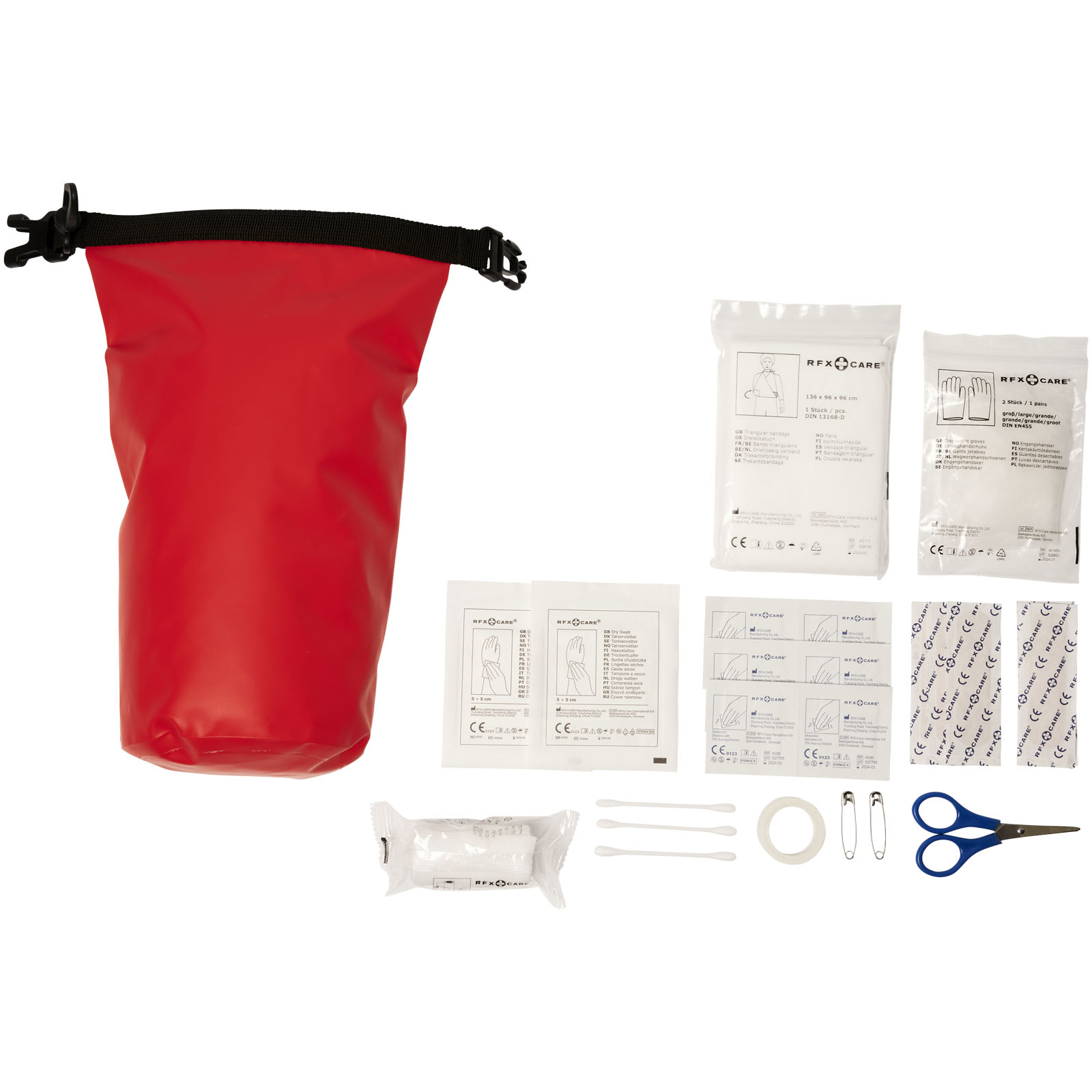 Alexander 30-teiliges Erste-Hilfe-Set mit wasserfester Tasche rot
