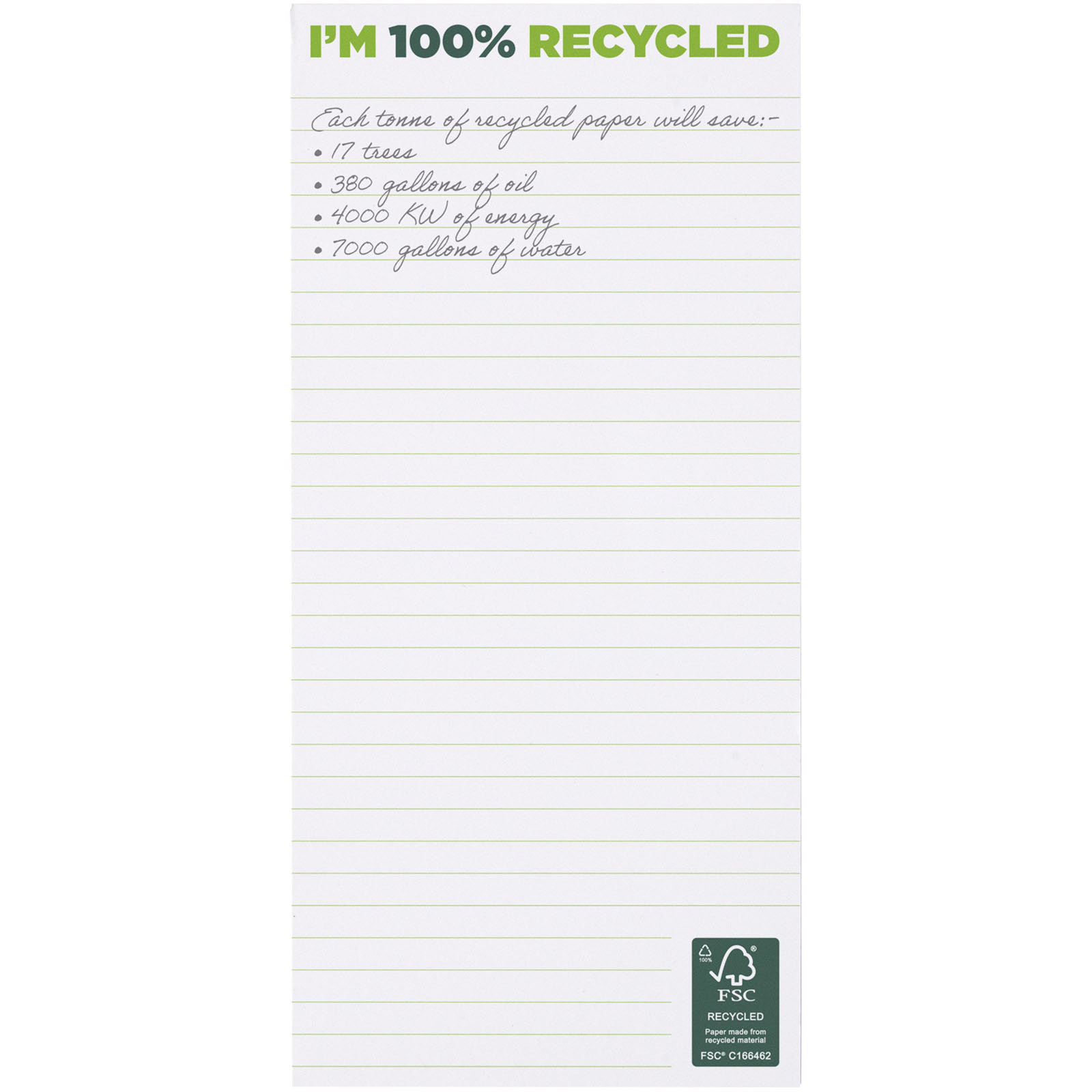 Desk-Mate® 1/3 A4 recyclelter Notizblock weiss