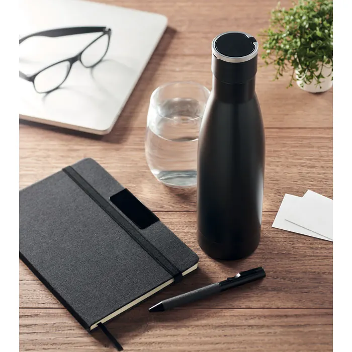 Set Notizbuch mit Flasche