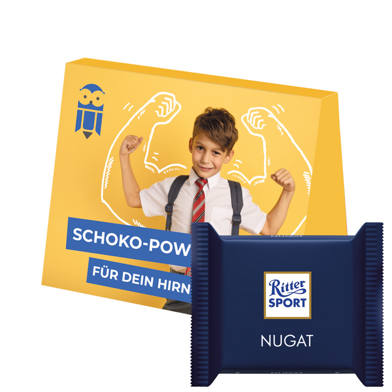 Werbekarte Midi, Ritter SPORT mini Haselnuss