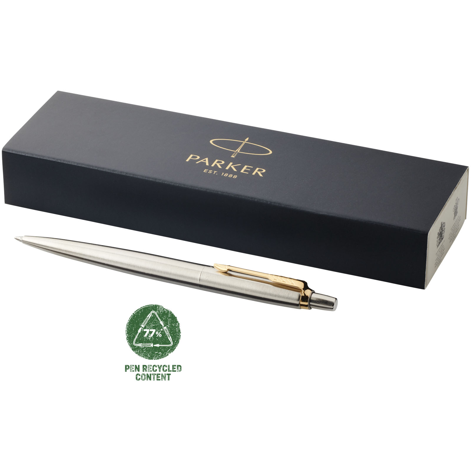 Parker Jotter Edelstahl Kugelschreiber (blaue Mine) edelstahl grau