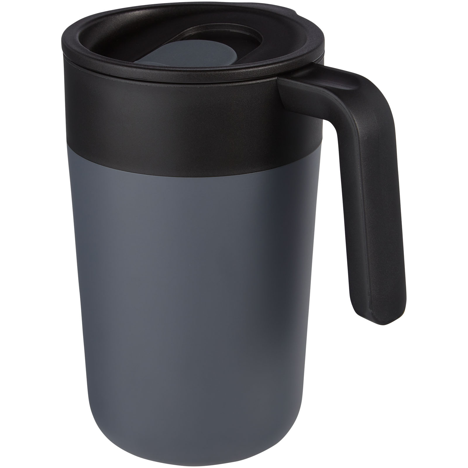 Nordia 400 ml doppelwandiger Becher aus Recyclingmaterial grau