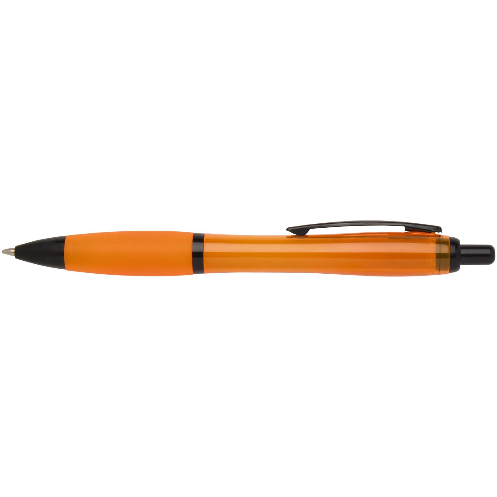 Nash Kugelschreiber aus recyceltem Kunststoff mit schwarzen Zierelementen (schwarze Mine) orange