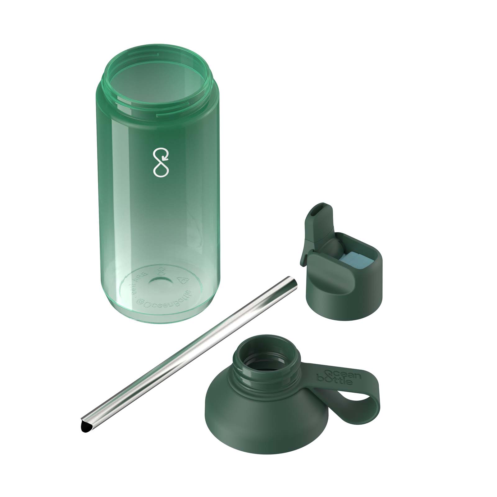 Ocean Bottle GO Clear 710 ml Flasche waldgrün