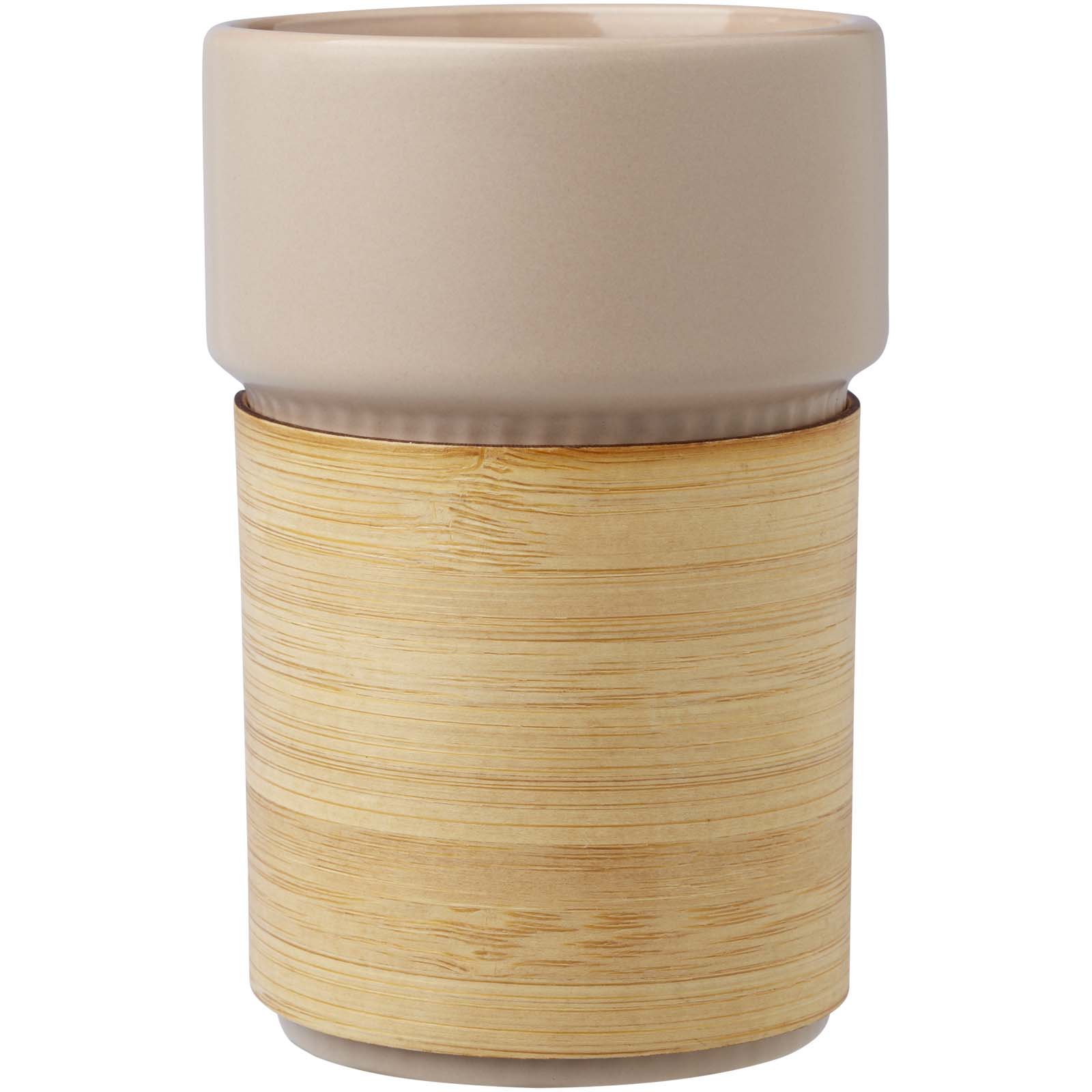 Fika 340 ml Becher mit Bambushülle oatmeal