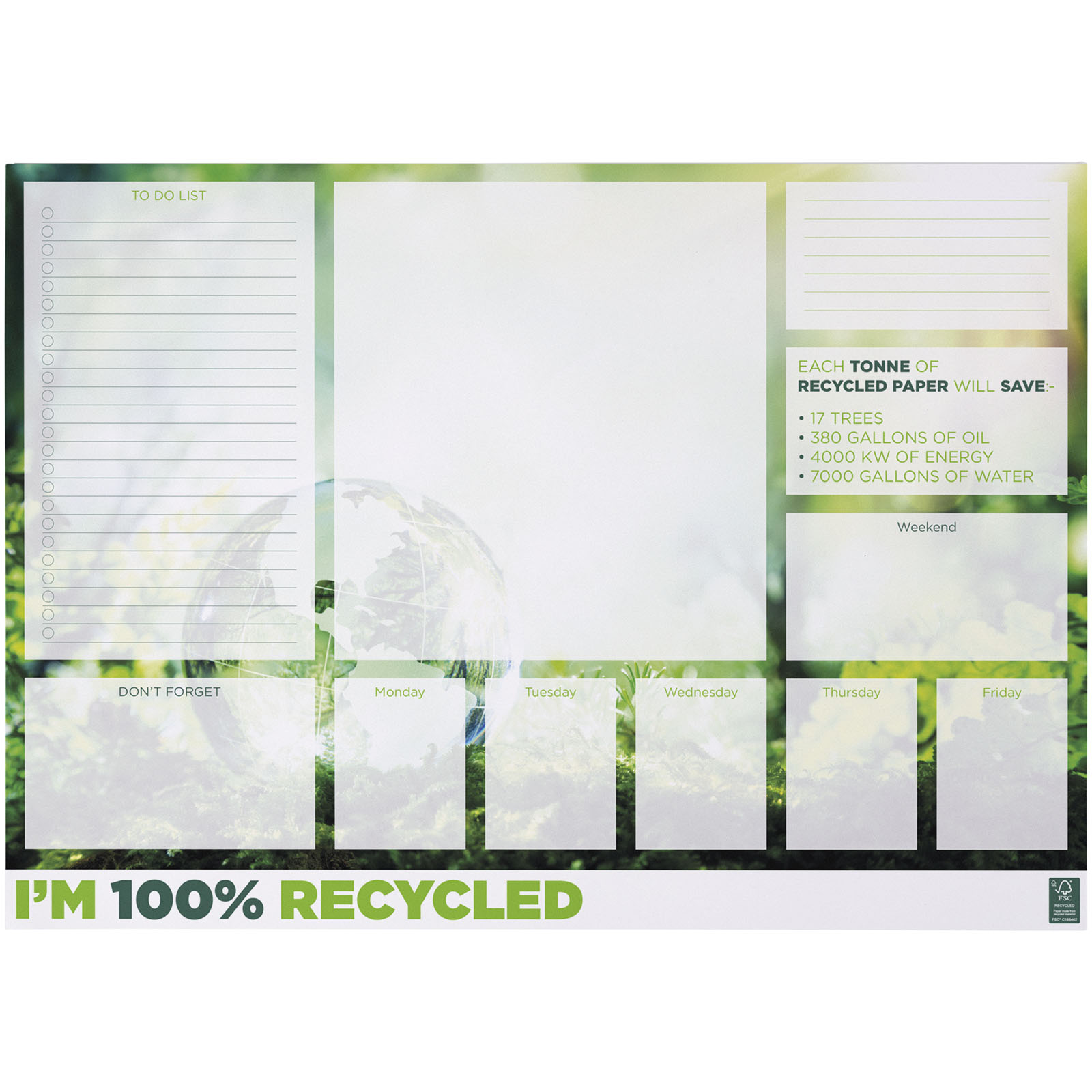 Desk-Mate® A2 recycelter Notizblock weiss