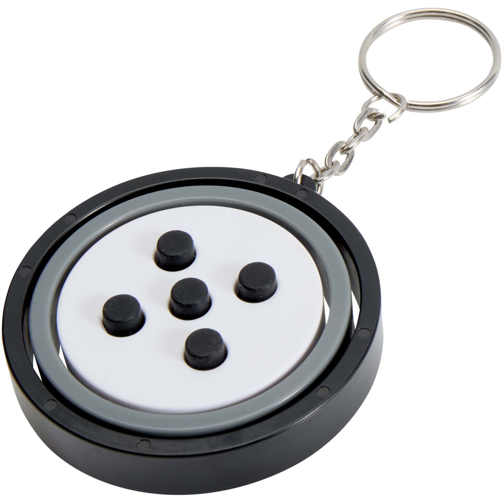 Spinx Gyroskop Fidget Schlüsselanhänger aus recyceltem Kunststoff schwarz