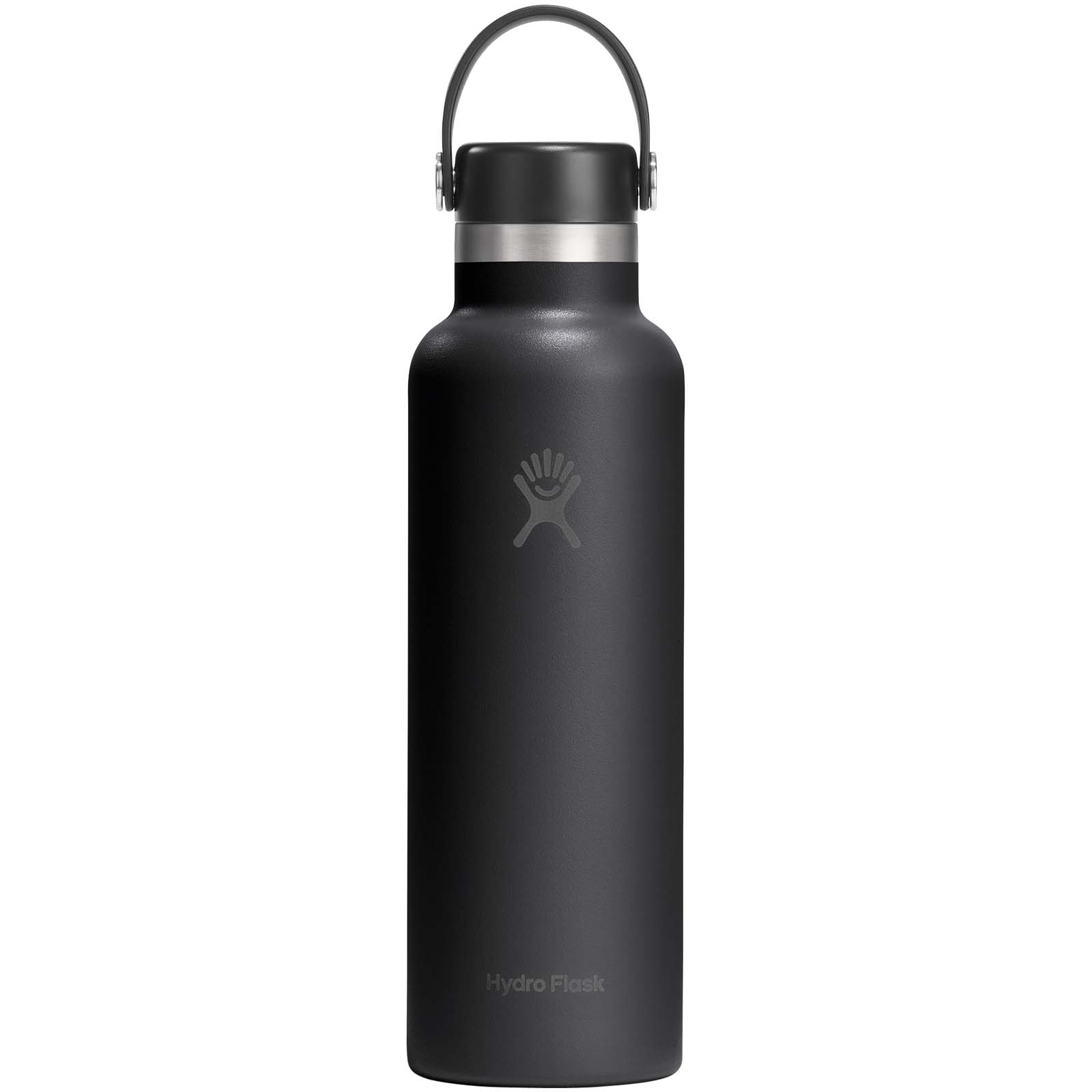 Hydra Flask Standard Mouth 621 ml isolierte Edelstahl Trinkflasche mit Strohhalmverschluss schwarz