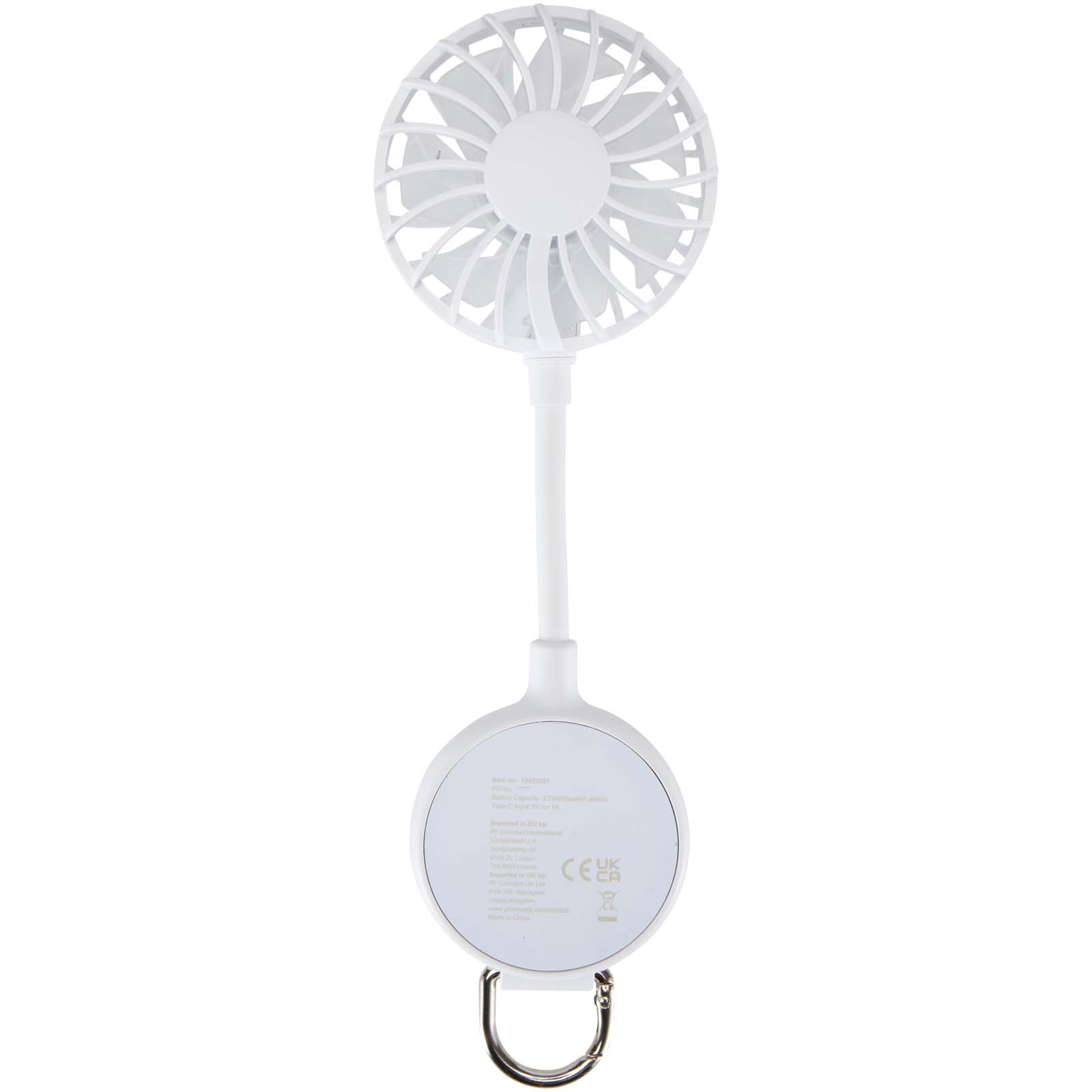 Ventio Magnetischer, tragbarer Ventilator aus recyceltem Kunststoff weiss