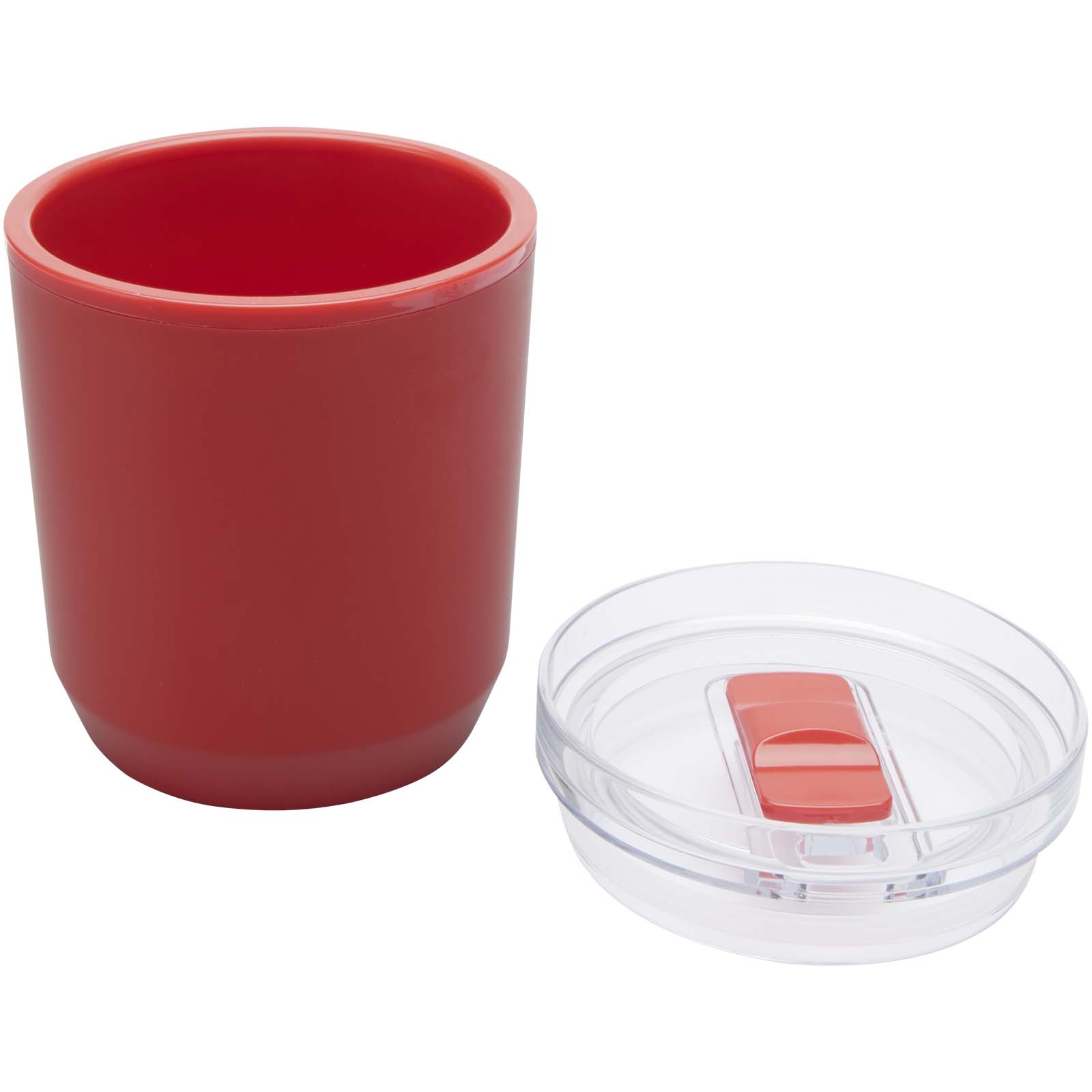 Hudson 180 ml doppelwandiger Becher aus recyceltem Kunststoff rot