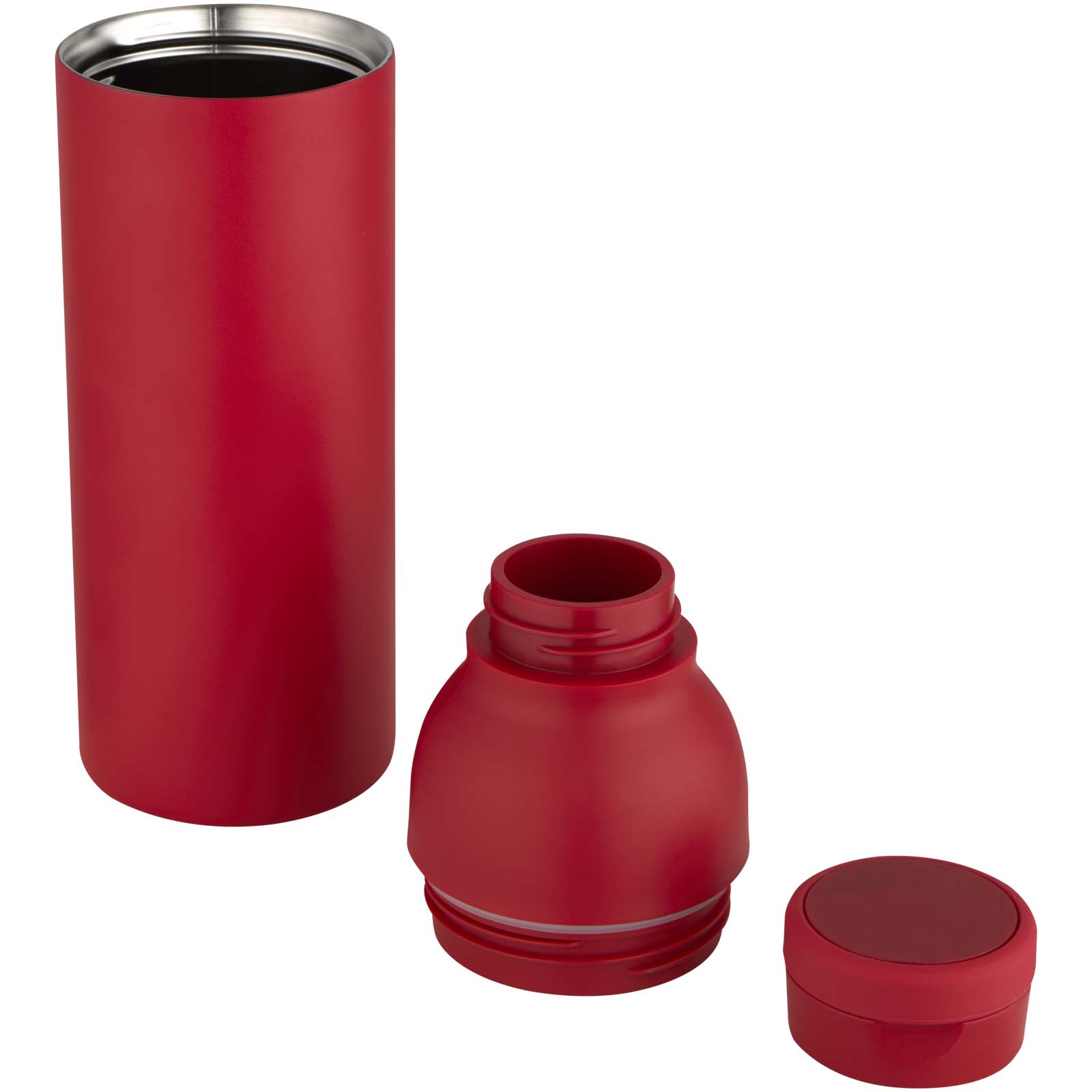 Illuminate 650 ml RCS doppelwandige Isolierflasche aus recyceltem Edelstahl rot