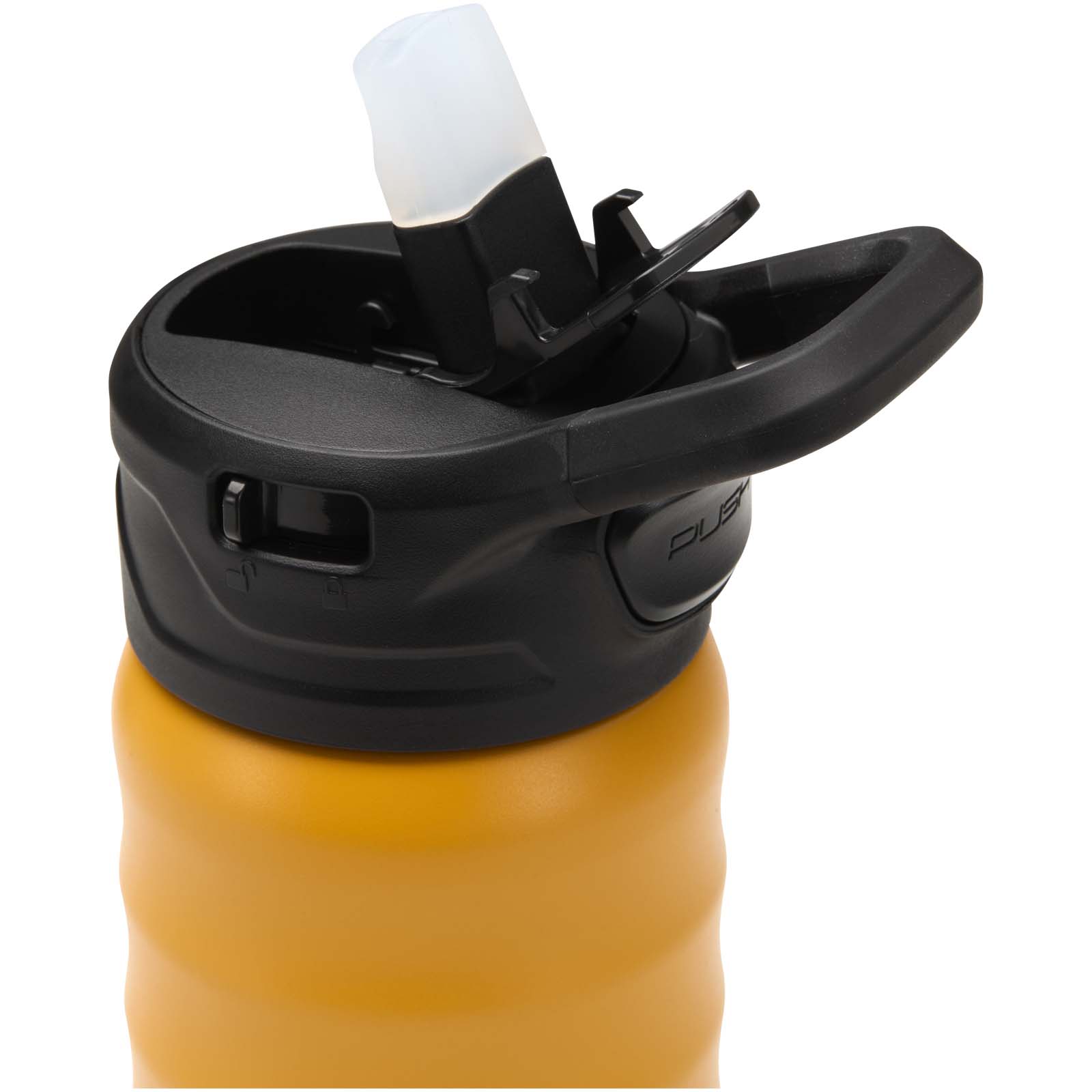 Knox 350 ml RCS Trinkflasche aus recyceltem, doppelwandigem Edelstahl mit Klappstrohhalm gelb