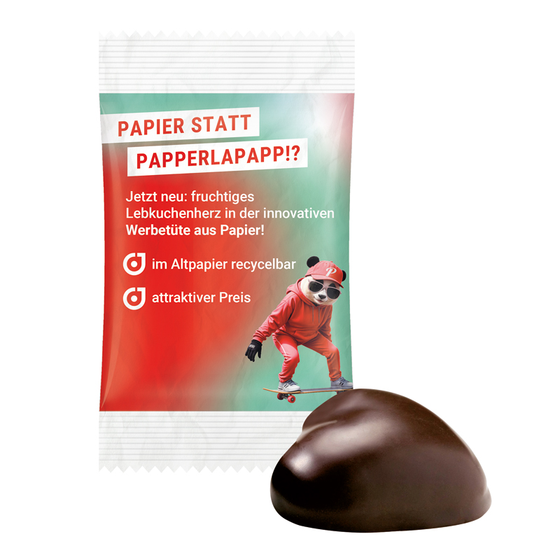 WEISS Lebkuchenherz, weißes recyclingfähiges PapierPlus Pro