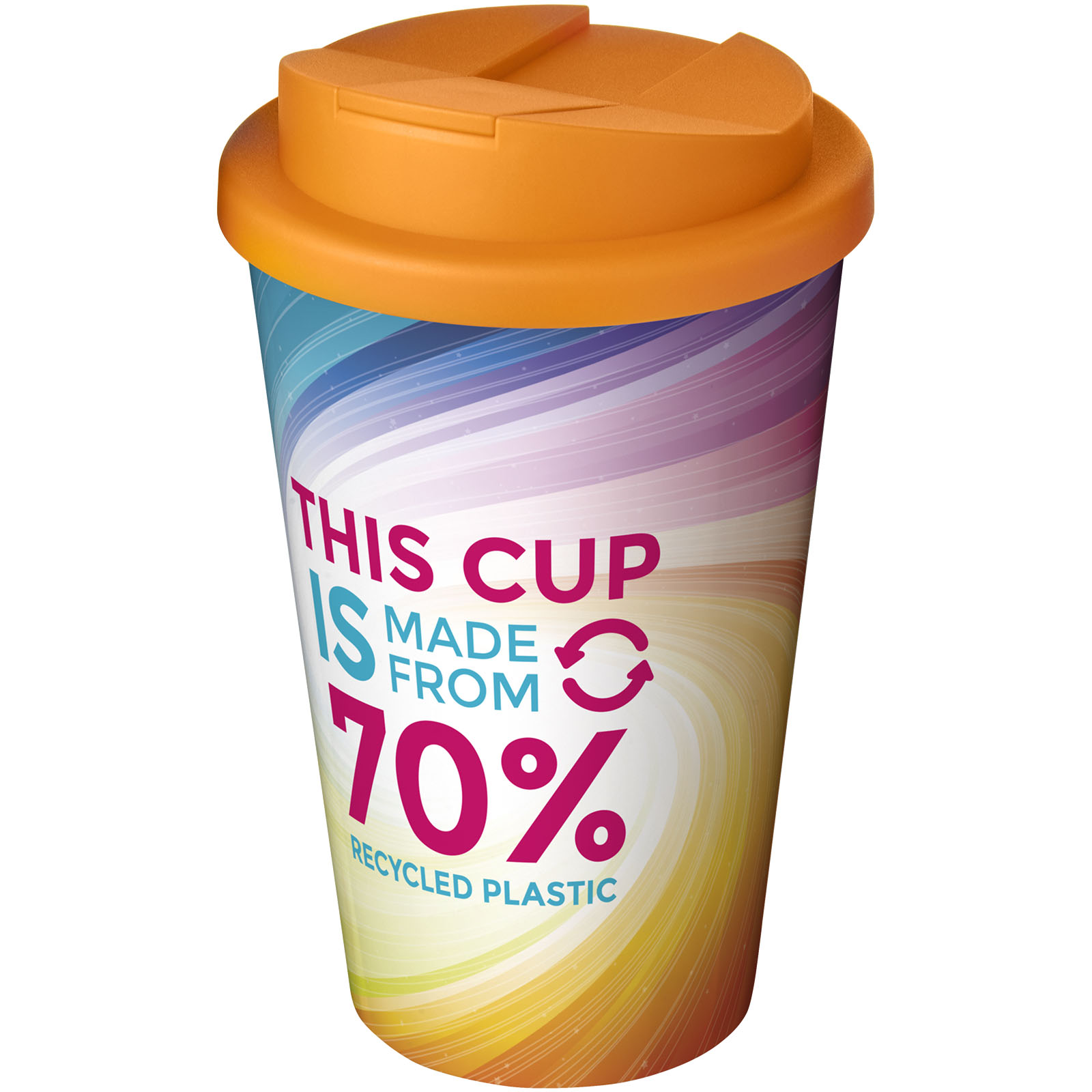 Brite-Americano® Eco 350 ml Isolierbecher mit auslaufsicherem Deckel orange