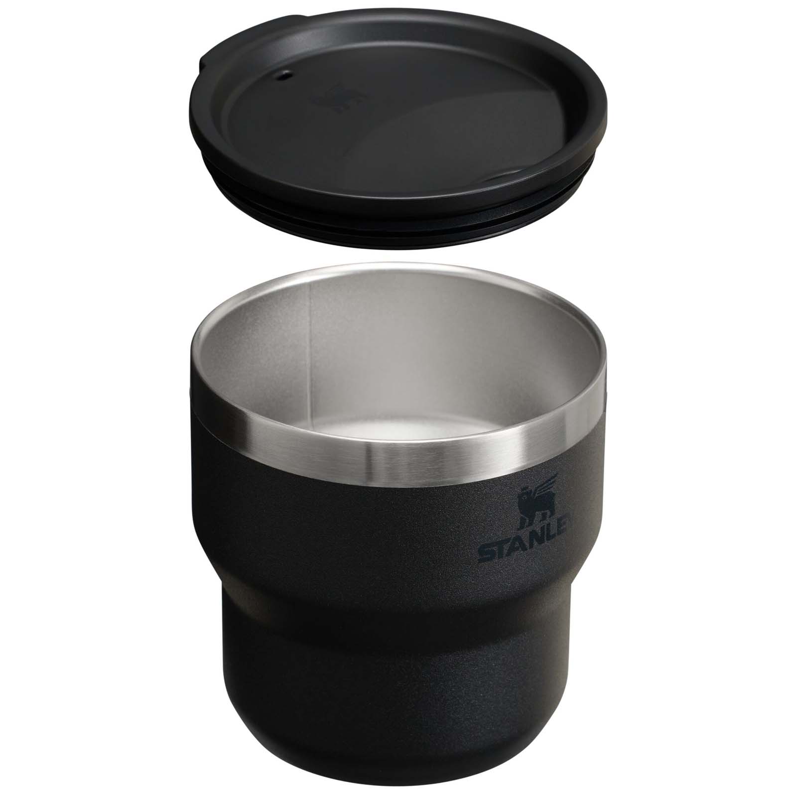 Stanley Stay Hot 295 ml Edelstahl isolierter, stapelbarer Camp Becher schwarz