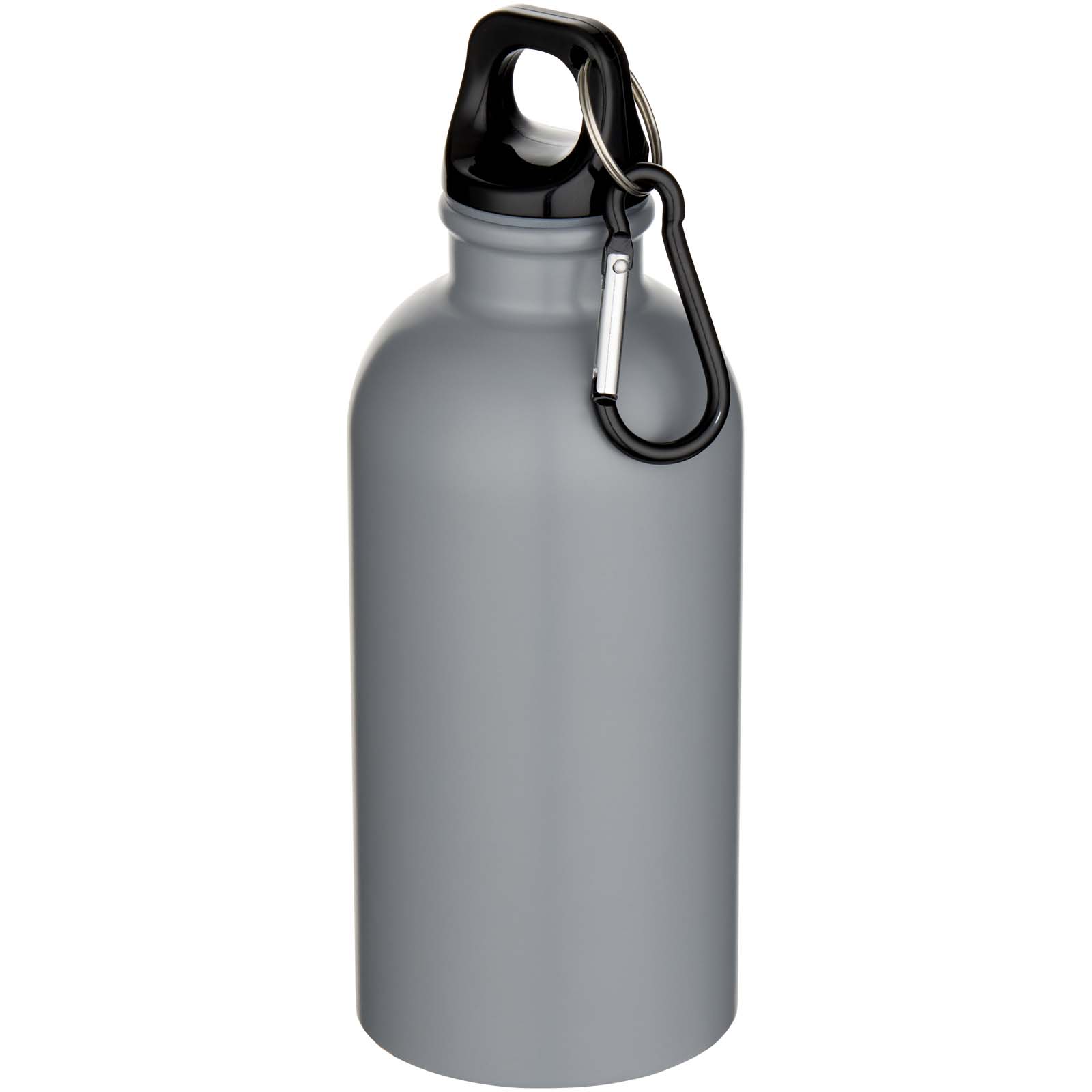 Oregon 400 ml matte RCS-zertifizierte einwandige Trinkflasche aus recyceltem Edelstahl mit Karabinerhaken grau