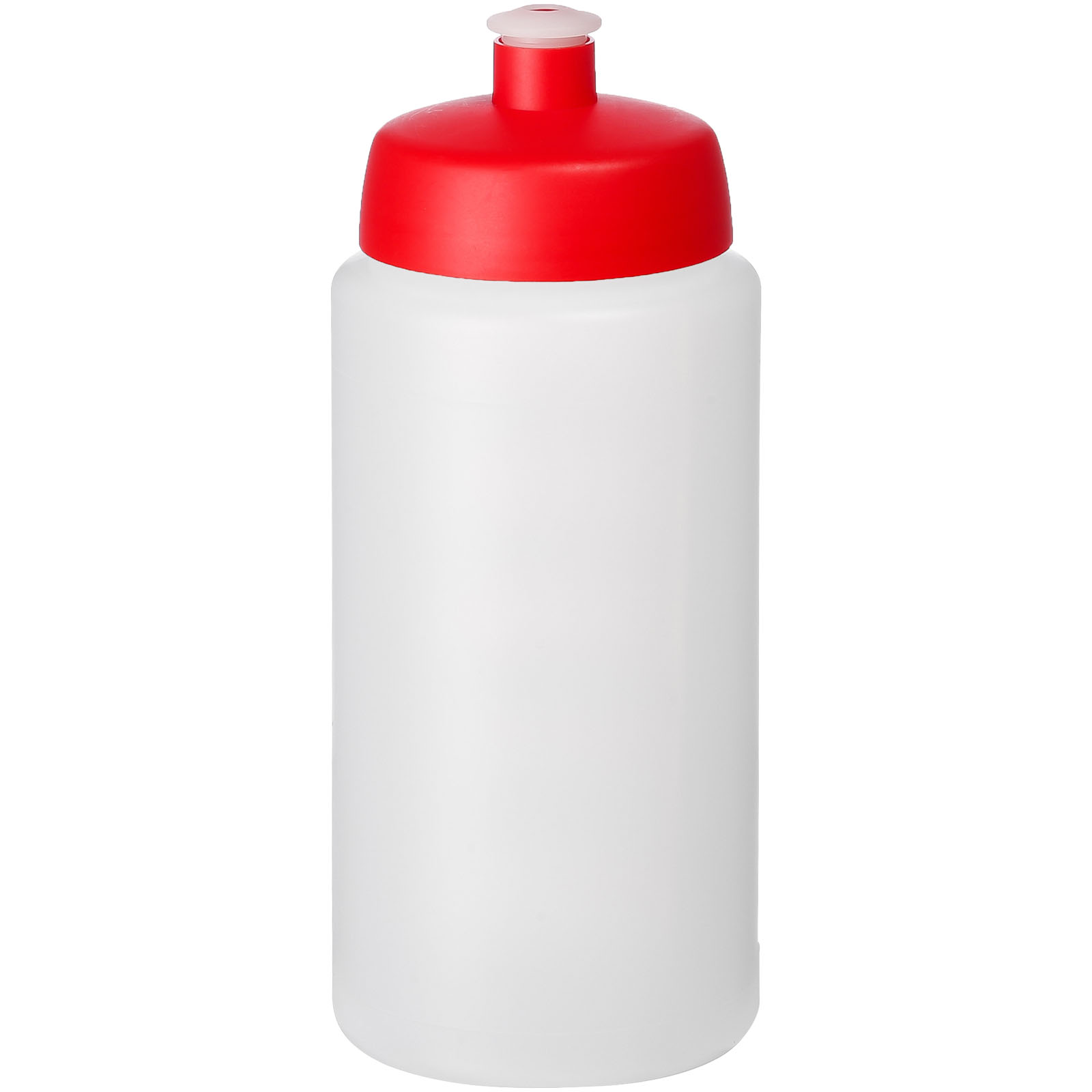 Baseline® Plus grip 500 ml Sportflasche mit Sportdeckel transparent, rot