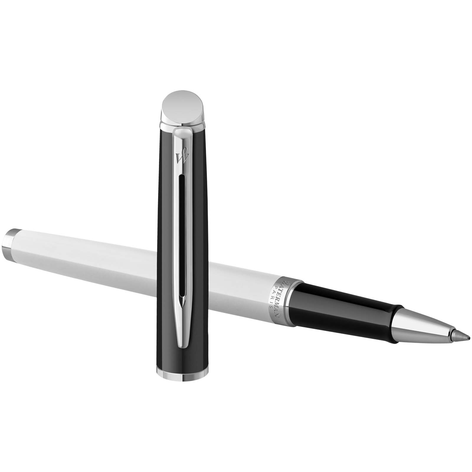 Waterman Hemisphere Color-Block Tintenroller mit Palladiumbeschichtung (schwarze Mine) weiss, schwarz
