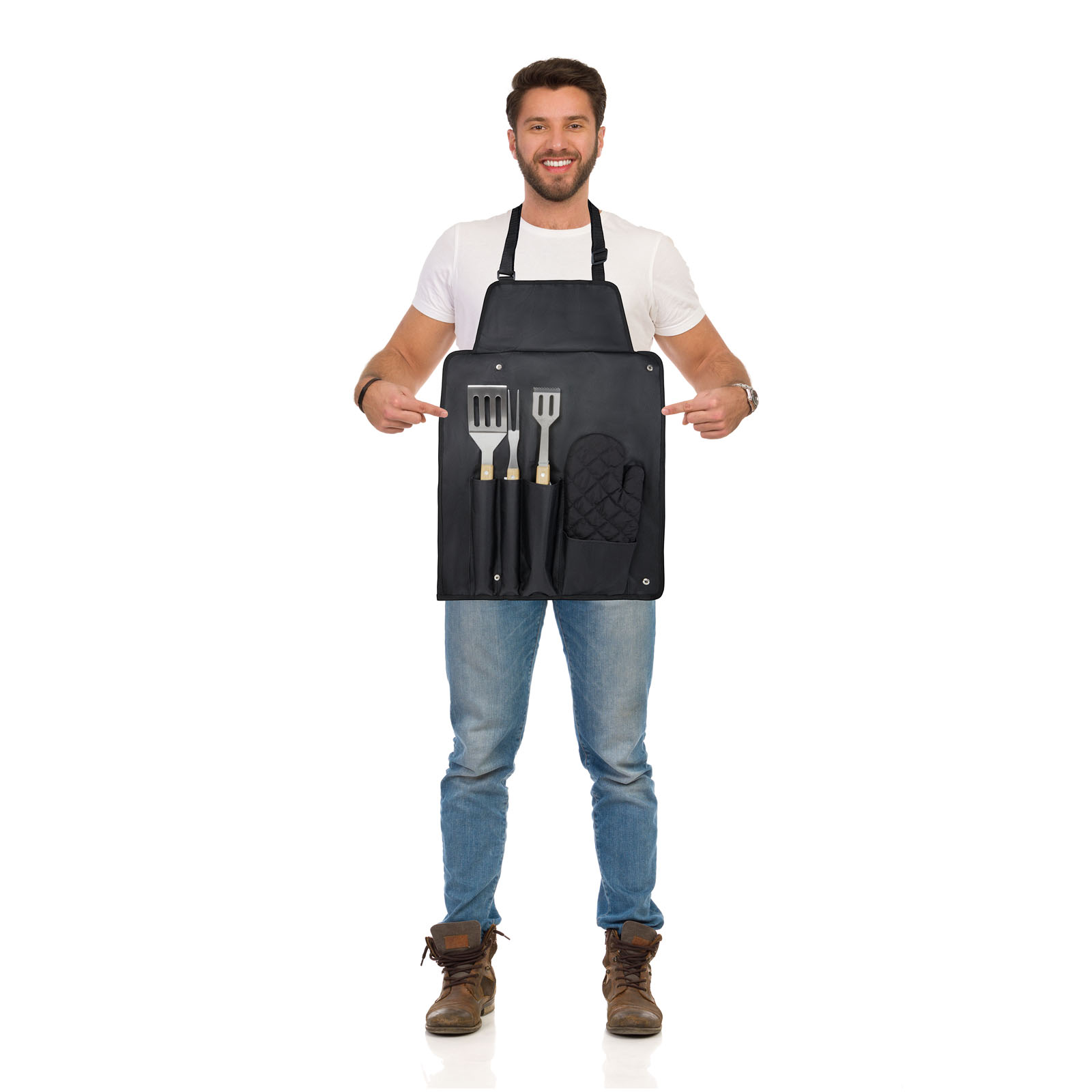Gril 5-teiliges Grillset und Handschuh schwarz