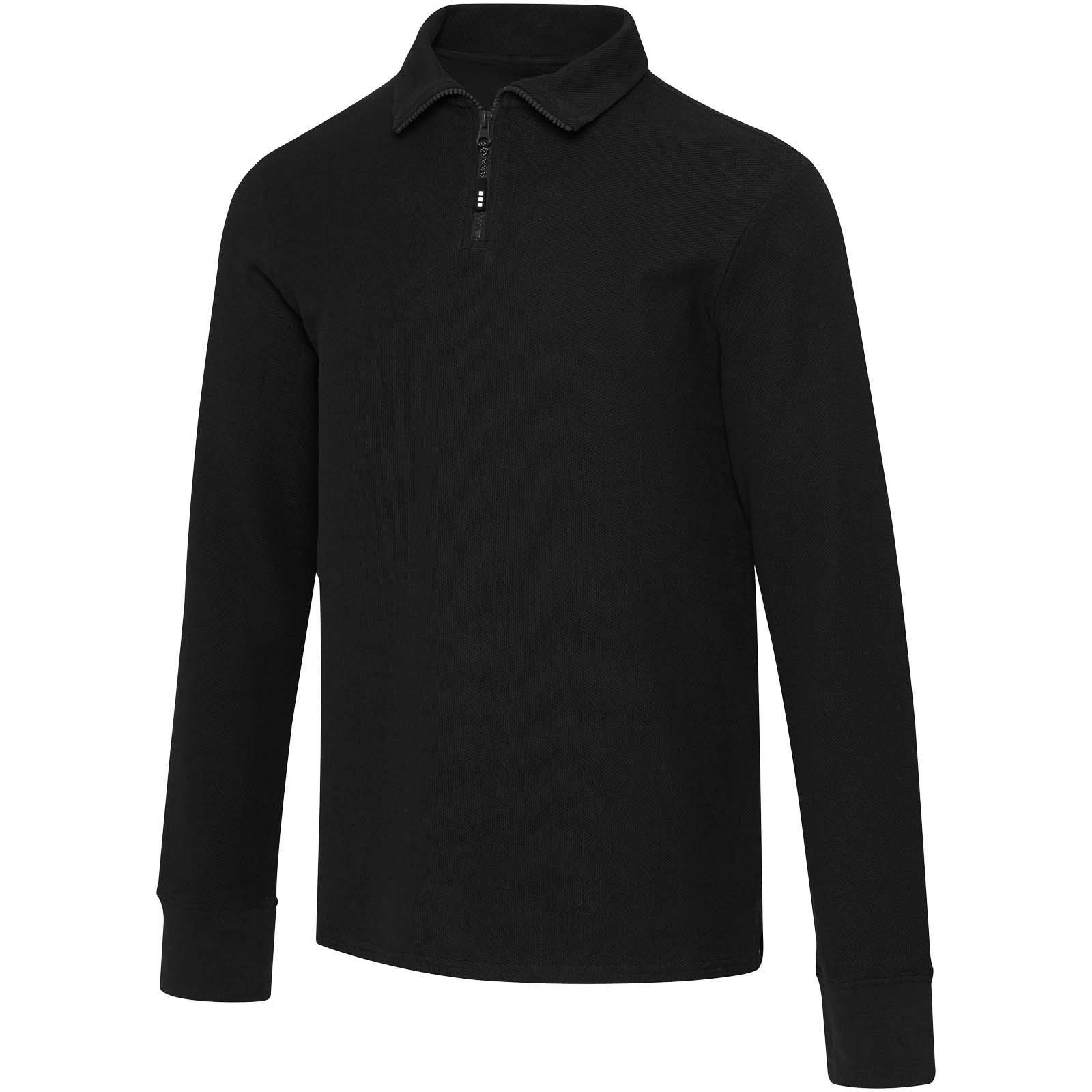 Apollo 245 g/m² Langarm Poloshirt Unisex mit Reißverschluss schwarz