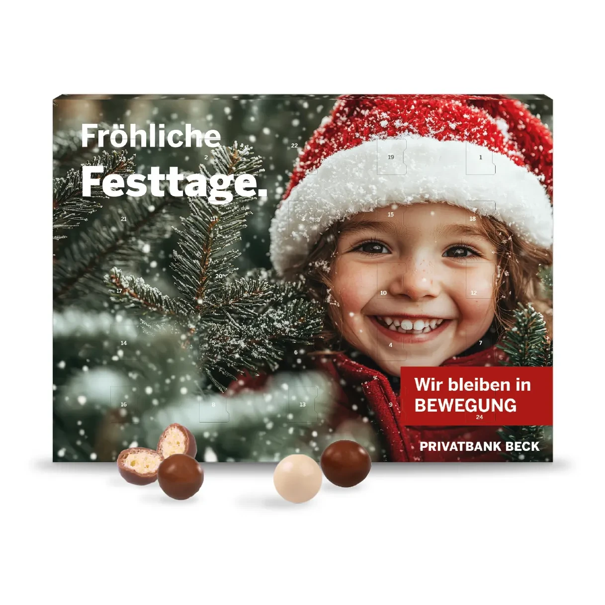 Wand-Adventskalender mit Brandt Knusperkugeln