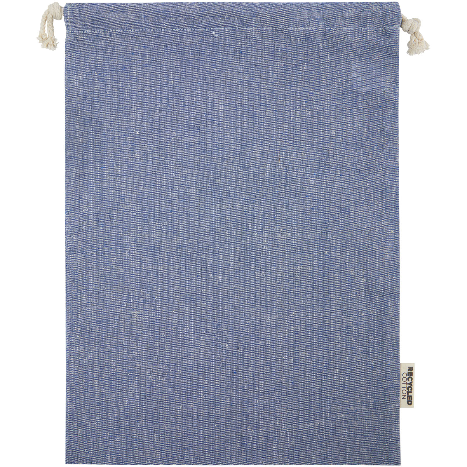 Pheebs 150 g/m² GRS Zuziehbeutel aus Recyclingbaumwolle groß 4 l heather blau