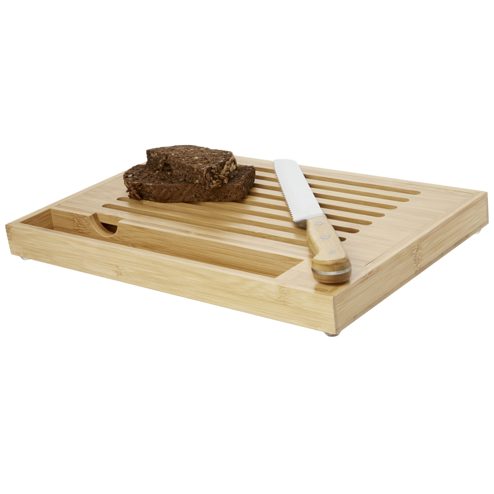 Pao Bambus-Schneidebrett mit Messer natur, silber