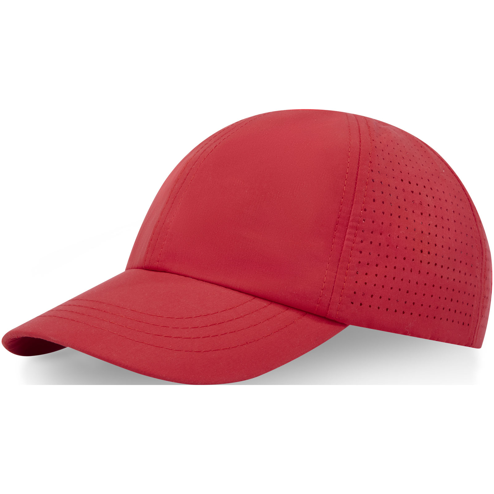 Mica 110 g/m² GRS recycelte Cool Fit Kappe mit sechs Segmenten rot