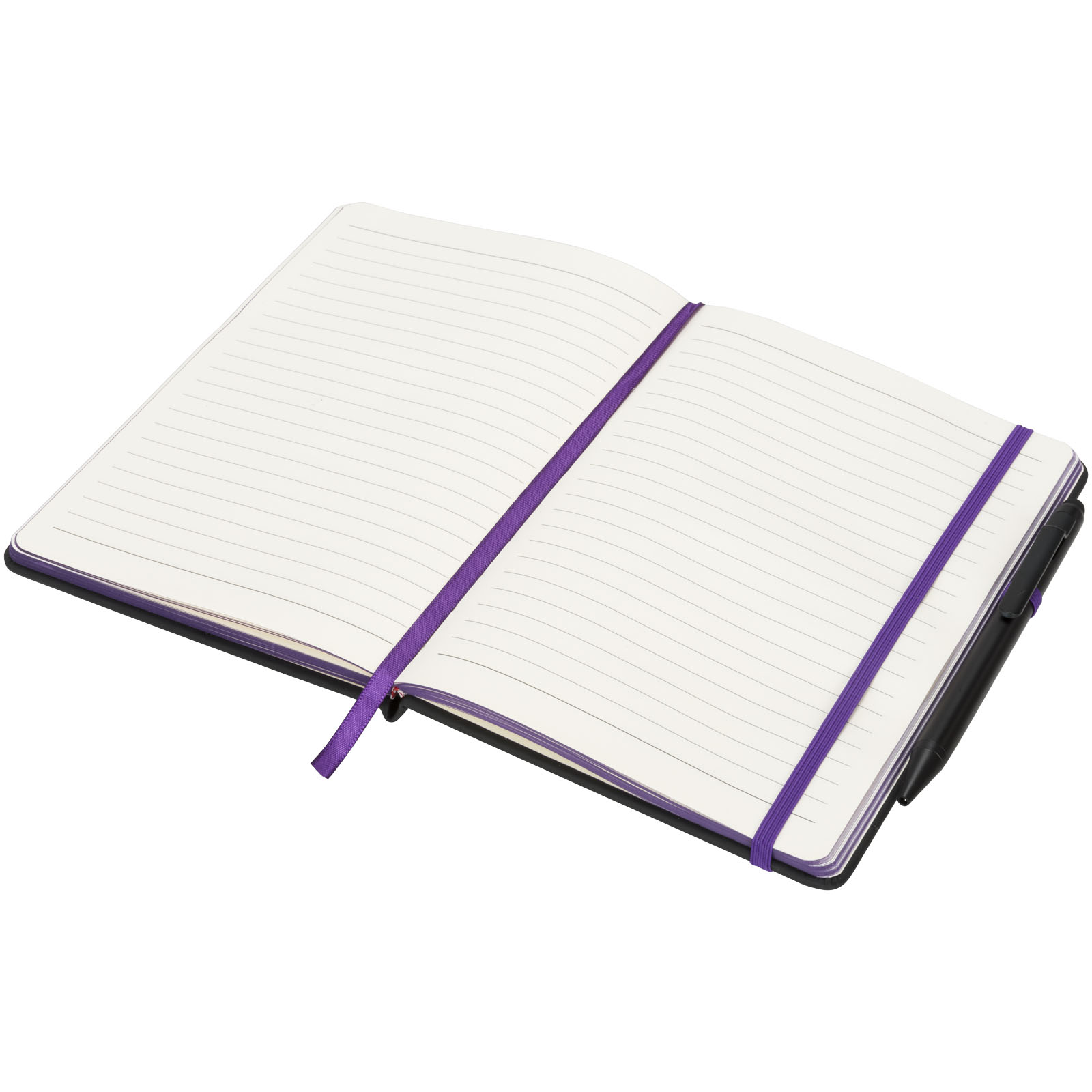 Noir Edge A5 Notizbuch mit farbigem Rand schwarz, lila