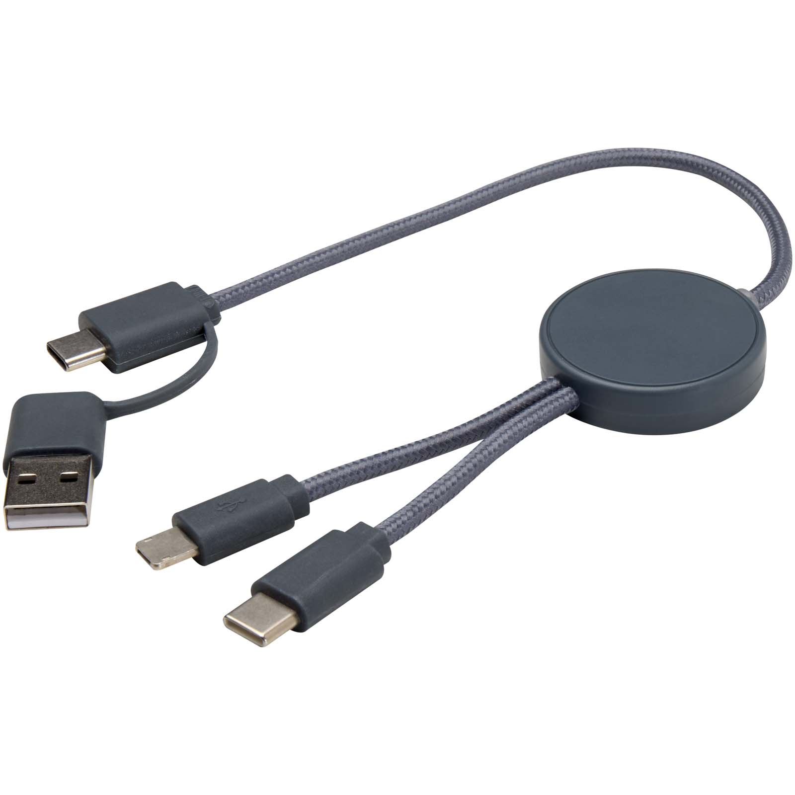 Citala 30 cm 5-in-1 Kabel aus recyceltem Kunststoff für Datenübertragung und 27W Schnellladung hale blau