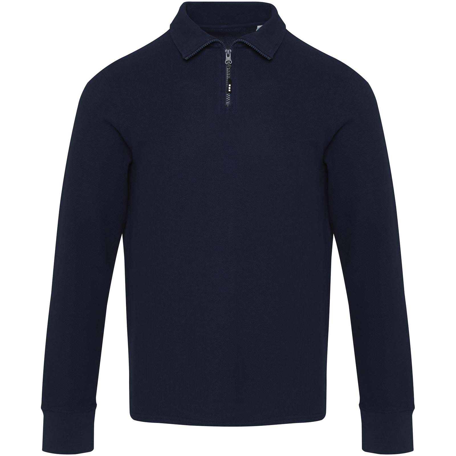 Apollo 245 g/m² Langarm Poloshirt Unisex mit Reißverschluss navy