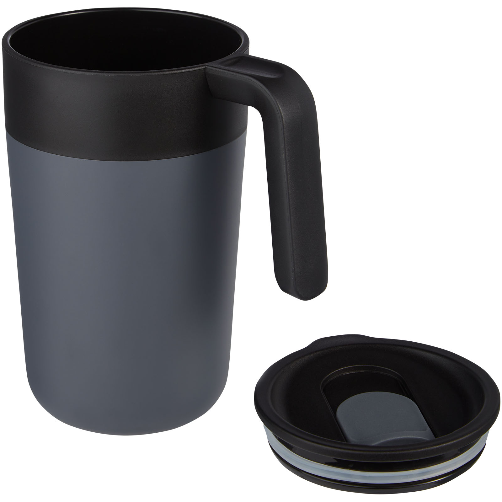 Nordia 400 ml doppelwandiger Becher aus Recyclingmaterial grau