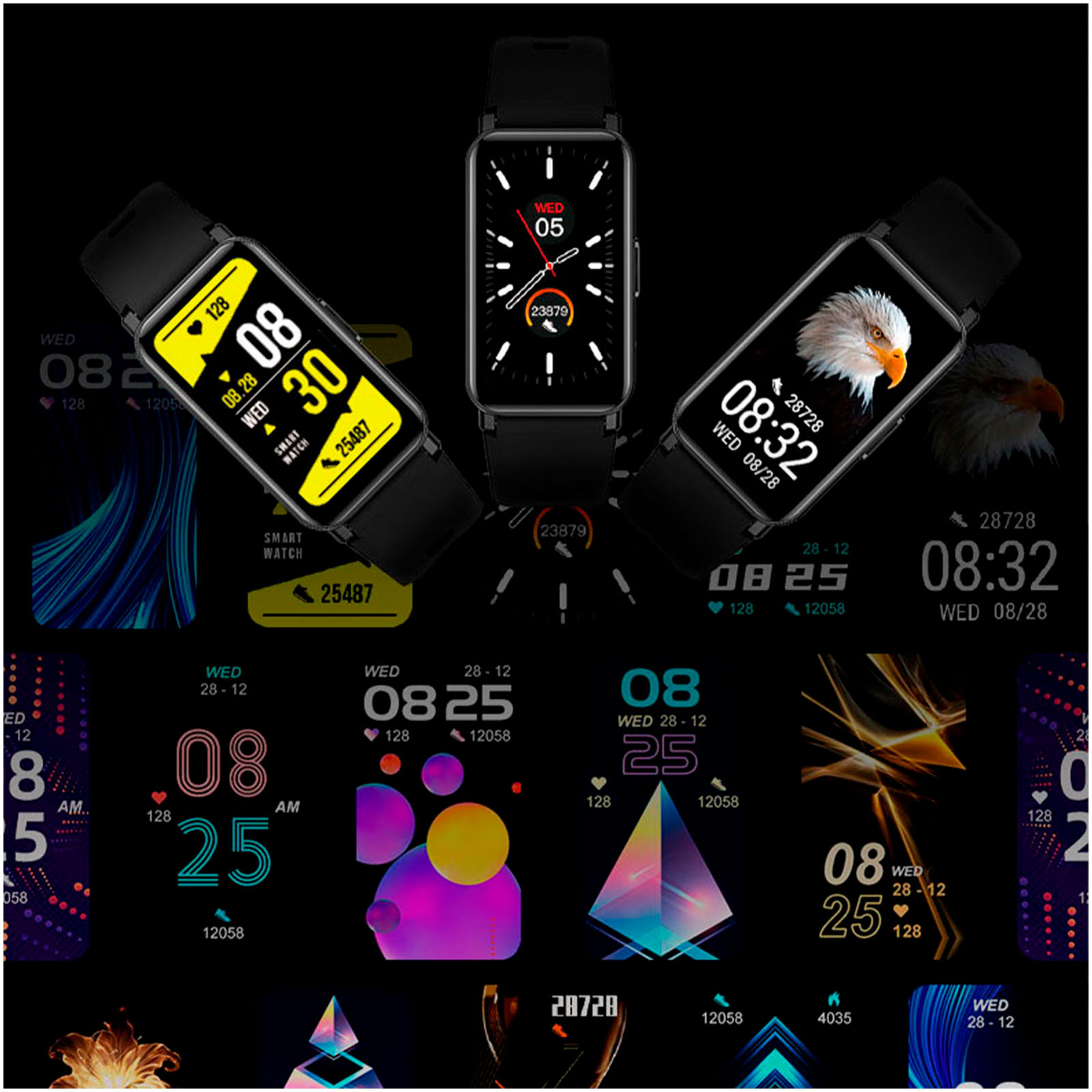 Prixton AT806 Multisport-Smartband mit GPS schwarz