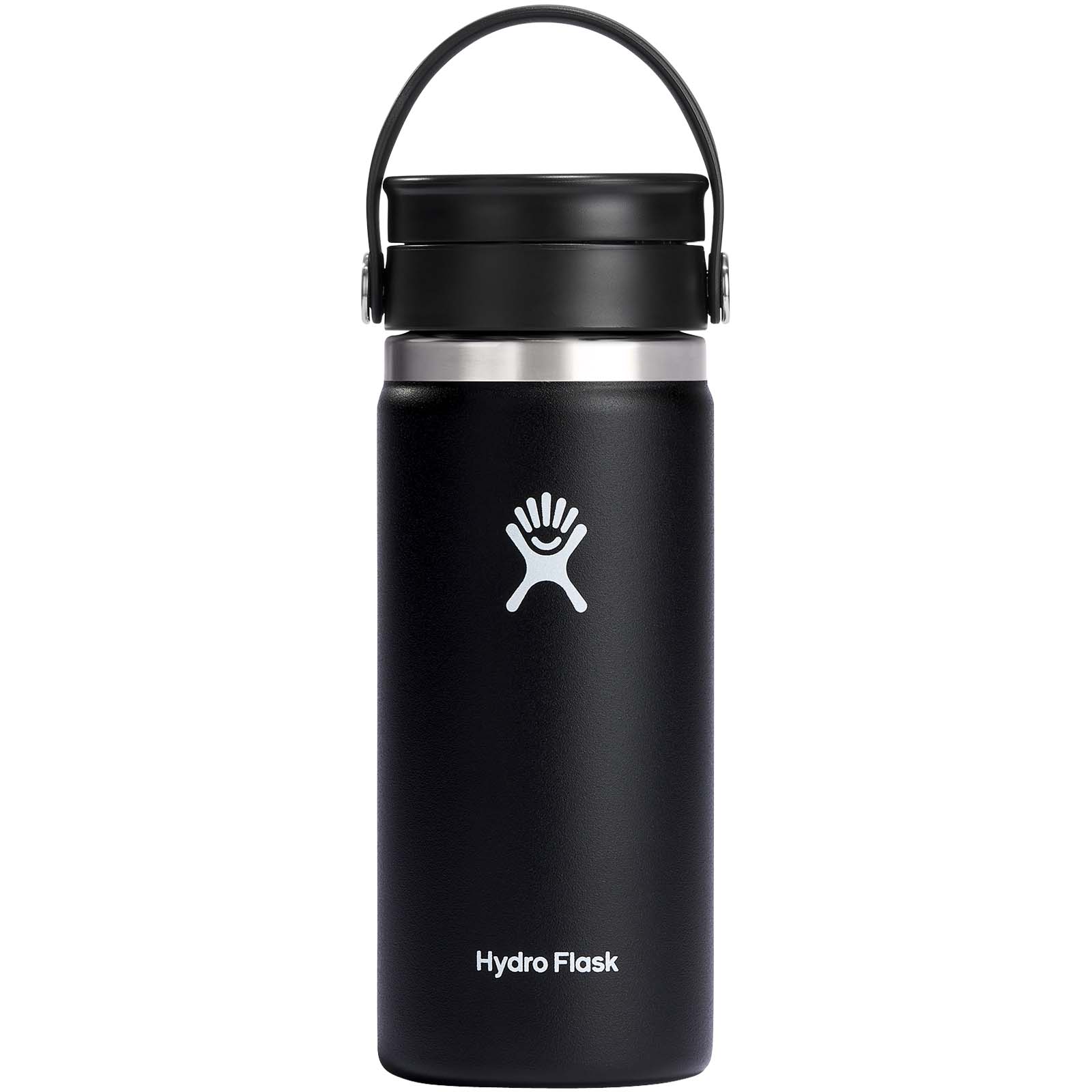 Hydro Flask Isolierbecher aus Edelstahl mit breiter Öffnung 473 ml und Flex Sip™ Deckel schwarz