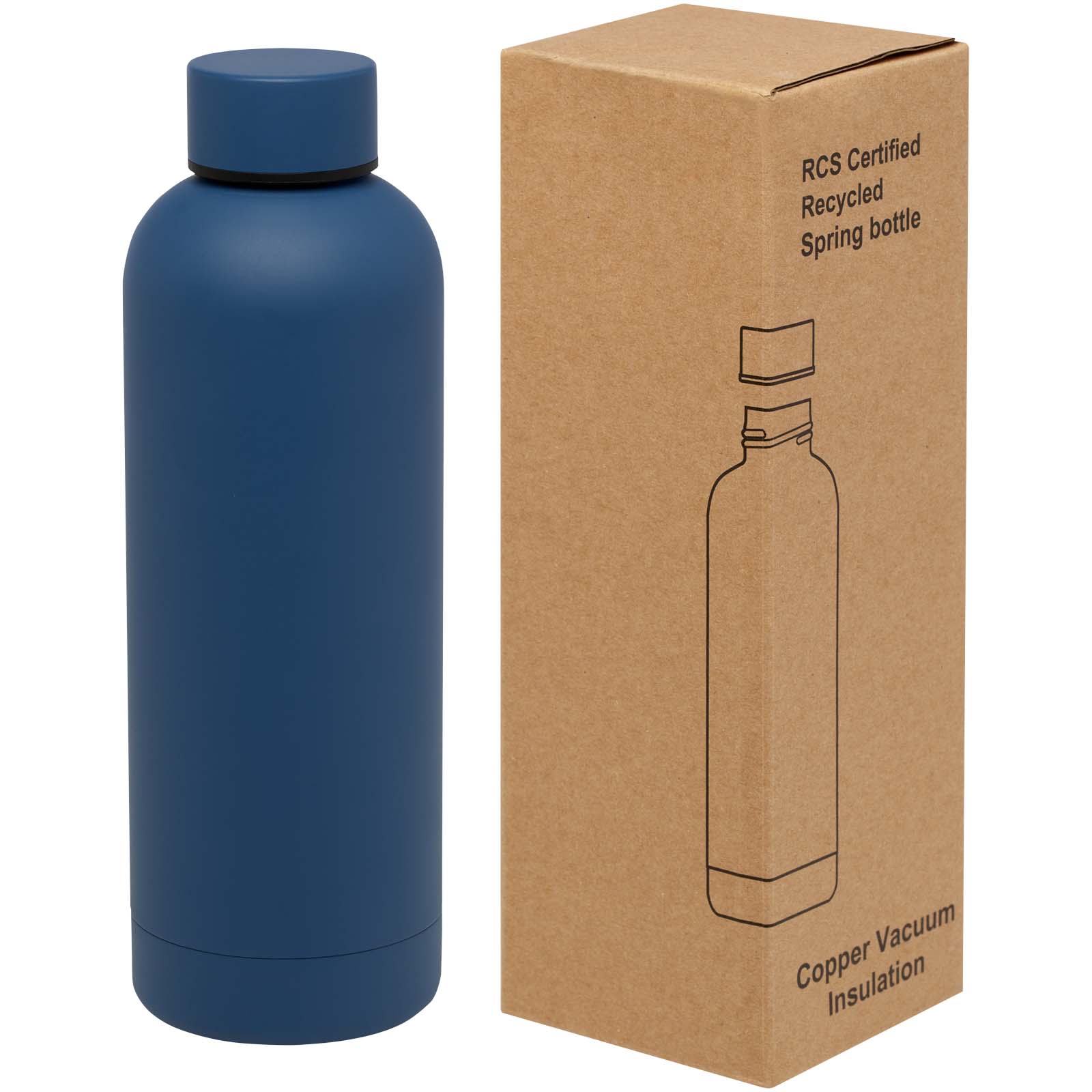 Spring 500 ml RCS-zertifizierte Kupfer-Vakuum Isolierflasche aus recyceltem Edelstahl Ozeanblau