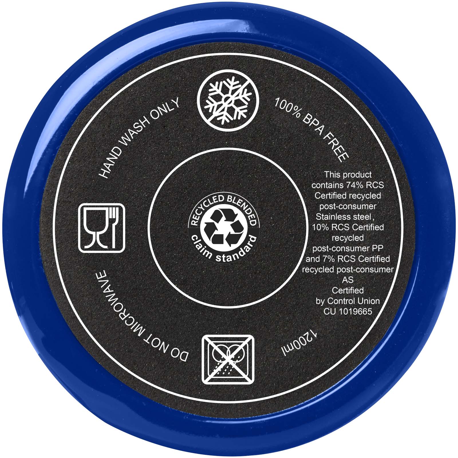 Melbourne 1200 ml RCS-zertifizierter Isolierbecher mit Strohhalm royalblau