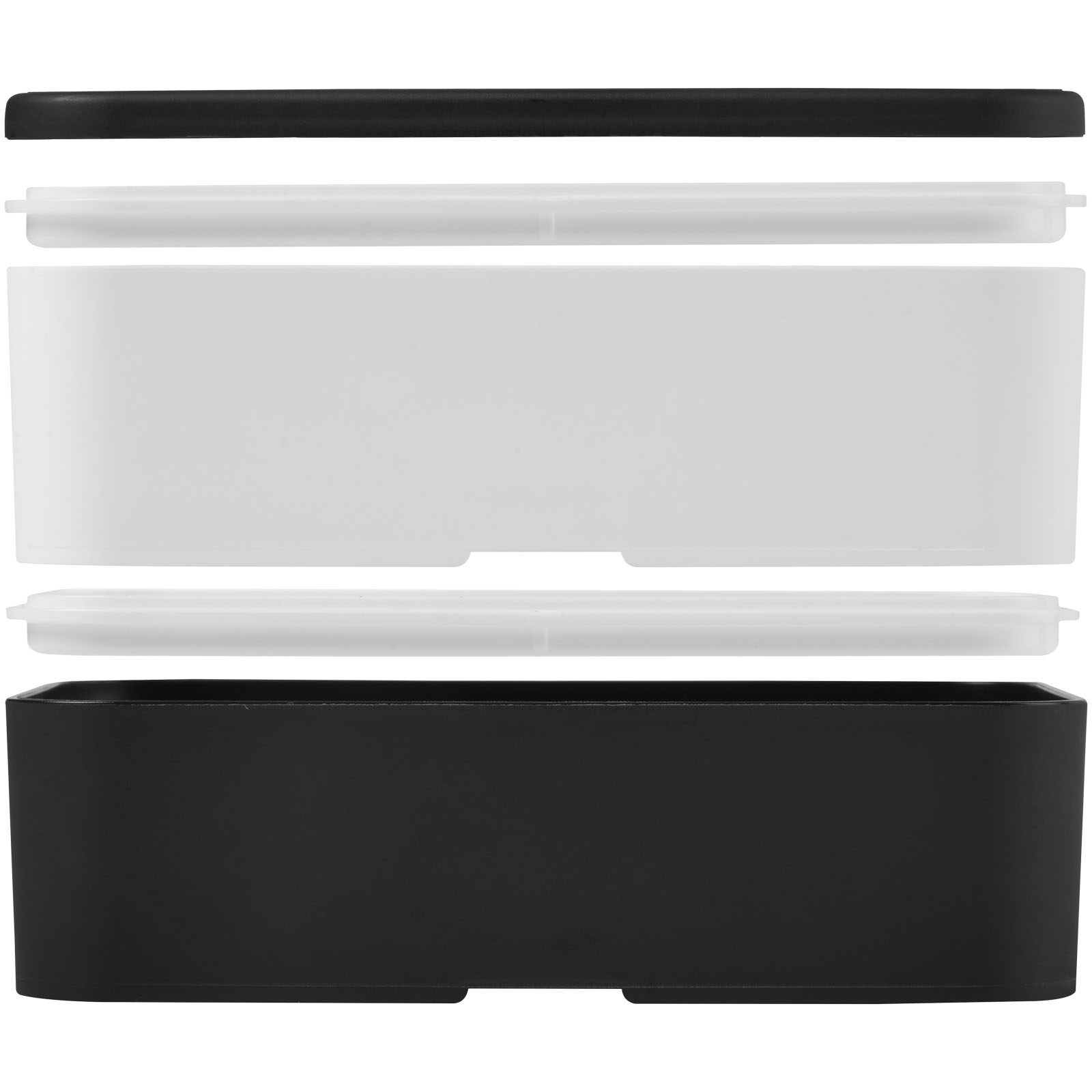 MIYO 700+700 ml Doppel-Lunchbox schwarz, weiss, schwarz