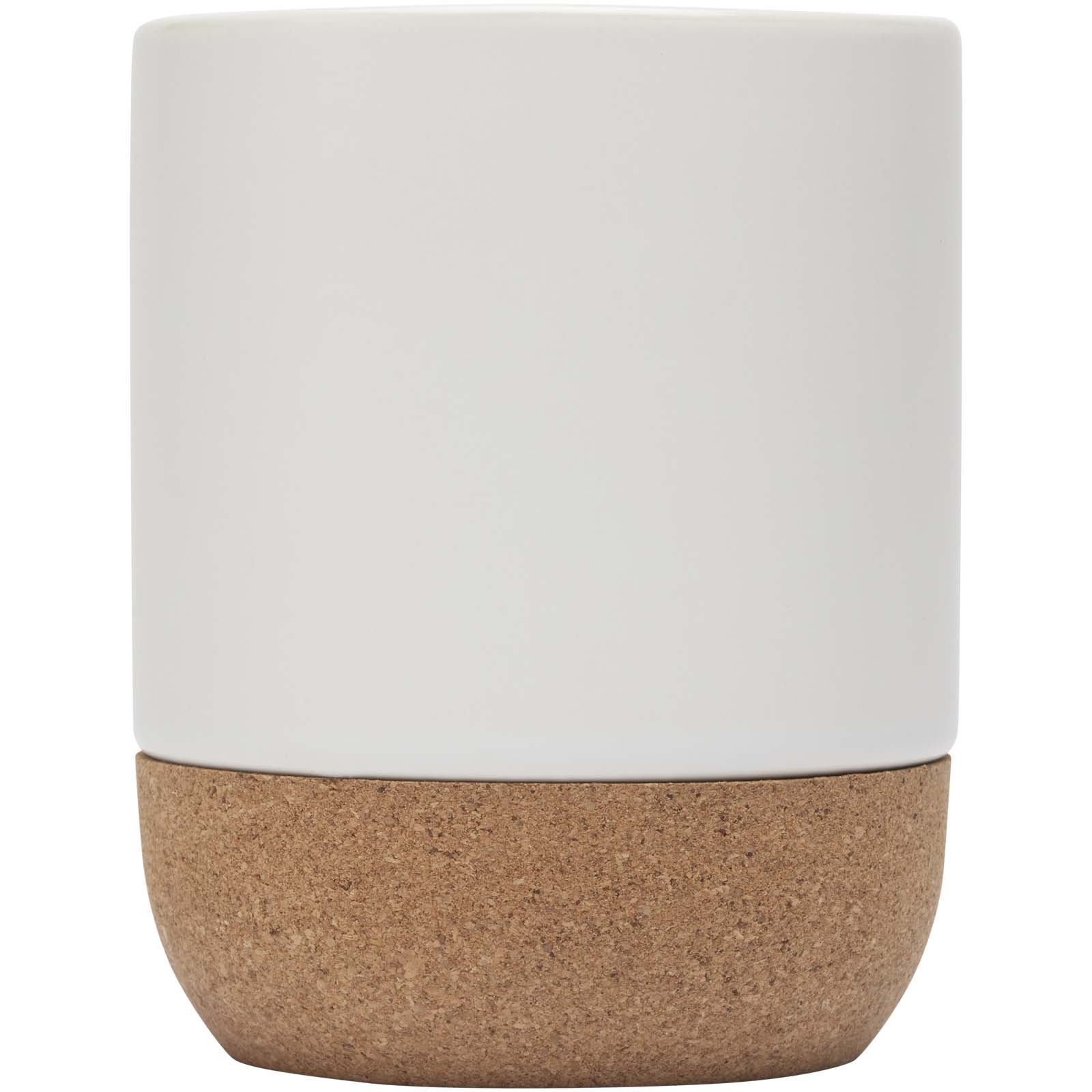 Billie 300 ml Keramiktasse mit Korkdetails weiss