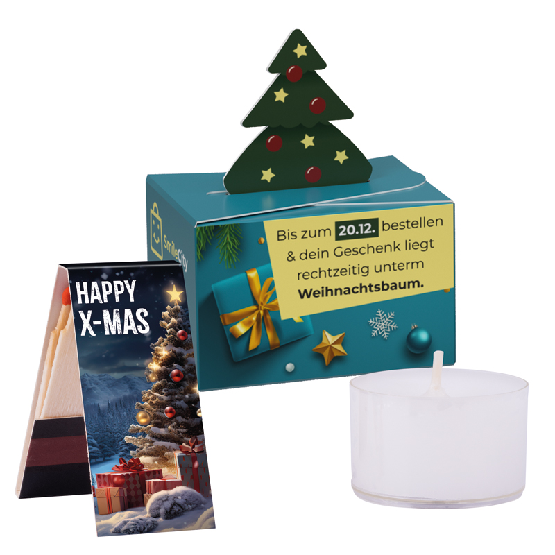 Geschenkbox Mini Tanne, Lindt LINDOR Milchkugel