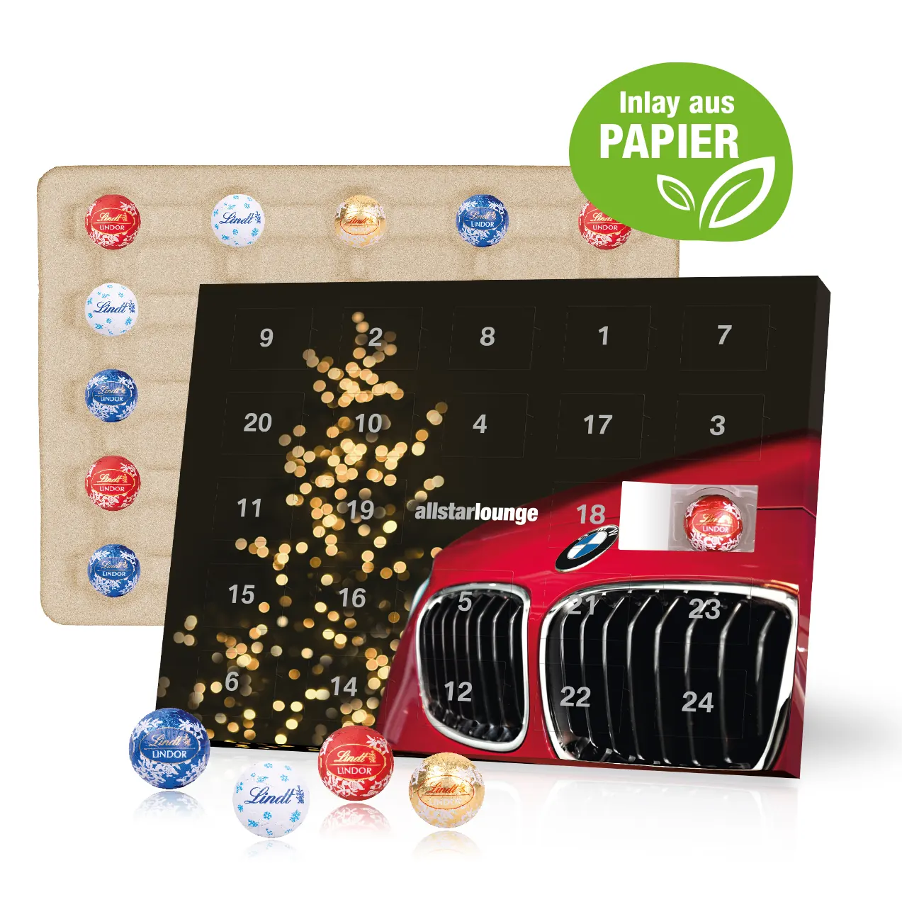 Tisch-Adventskalender Lindt "Gourmet Edition", Inlay aus Papier