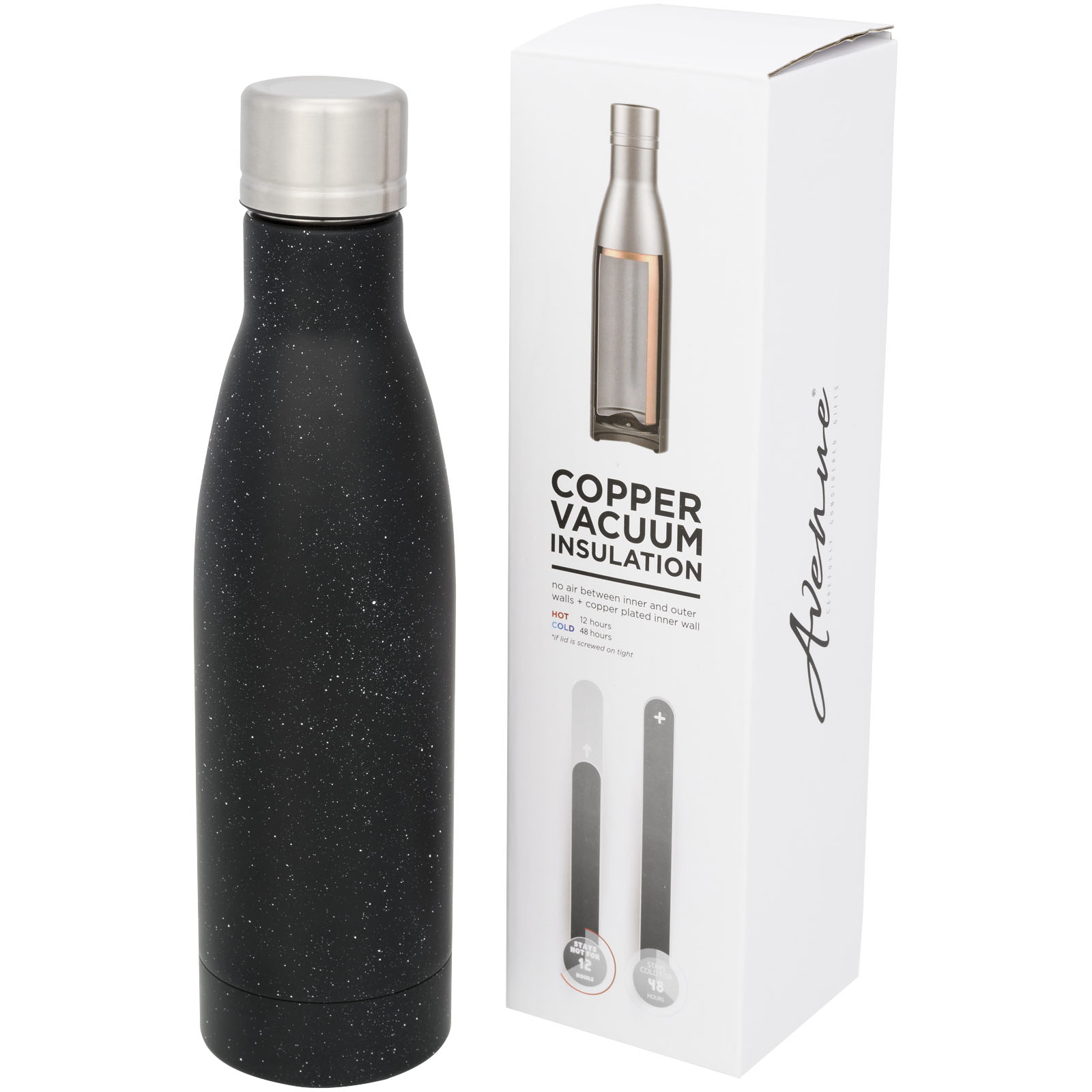 Vasa Kupfer-Vakuum Isolierflasche, gesprenkelt, 500 ml schwarz