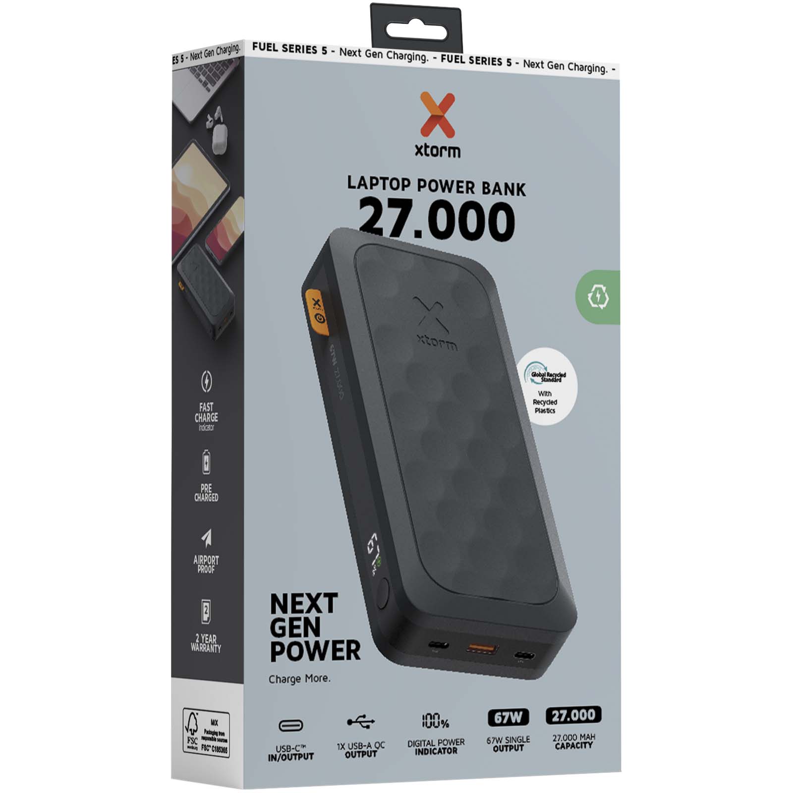 Xtorm FS5271 Fuel-Serie 27.000 mAh 67 W Powerbank mitternachtsschwarz