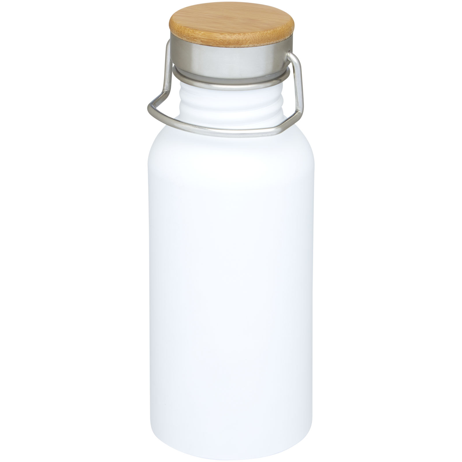Thor 550 ml einwandige Trinkflasche aus recyceltem Edelstahl weiss