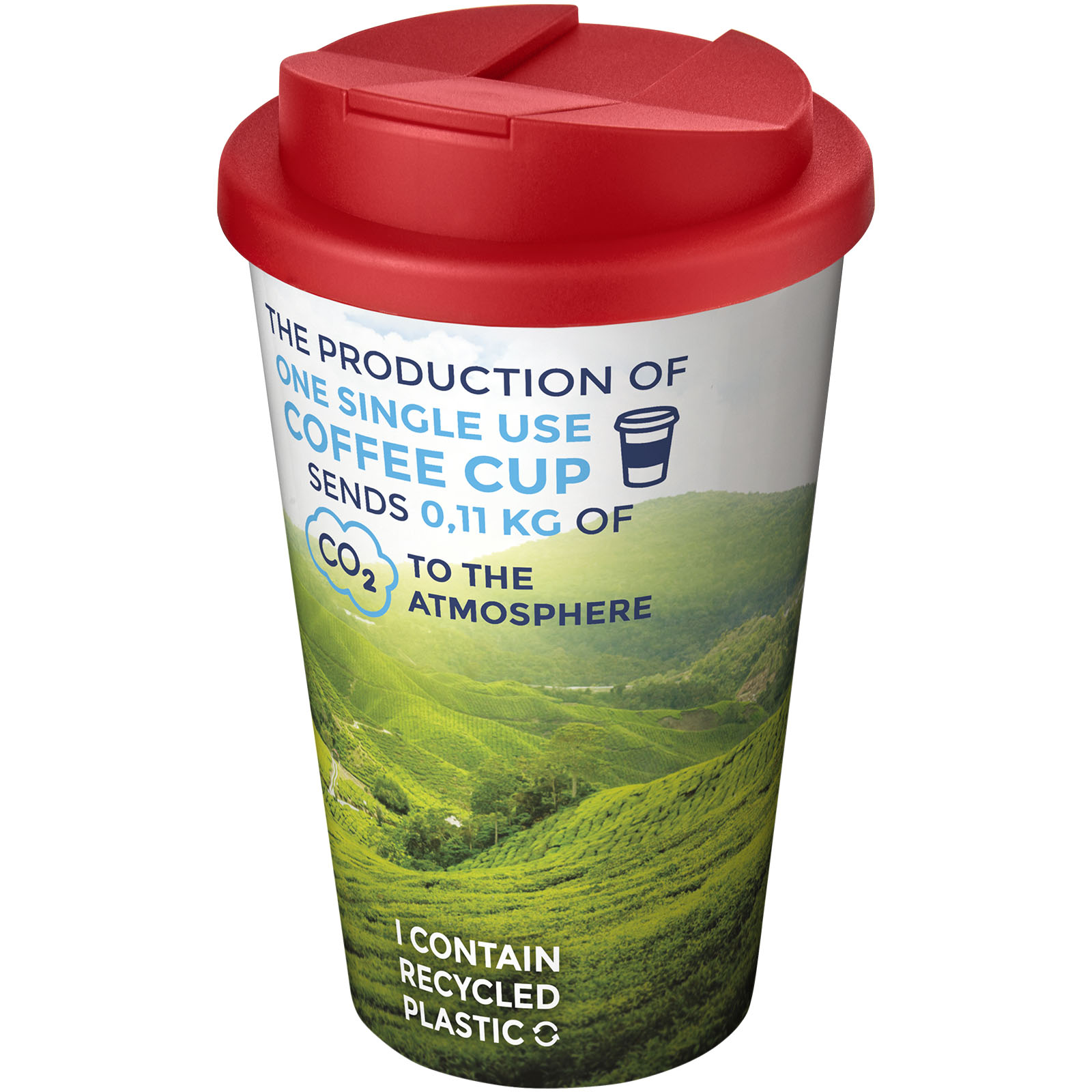 Brite-Americano® 350 ml Isolierbecher mit auslaufsicherem Schraubverschluss weiss, rot