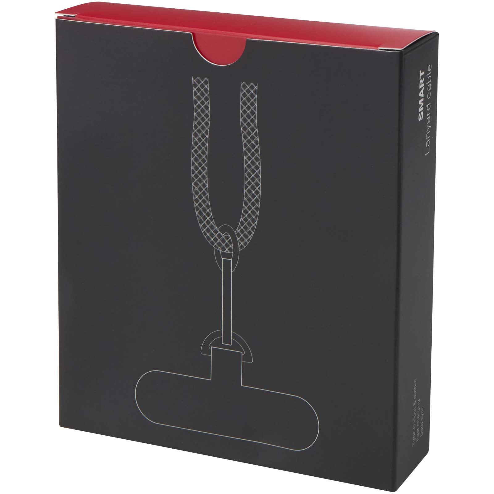 SMART 65W RPET Ladekabel mit Lanyard schwarz